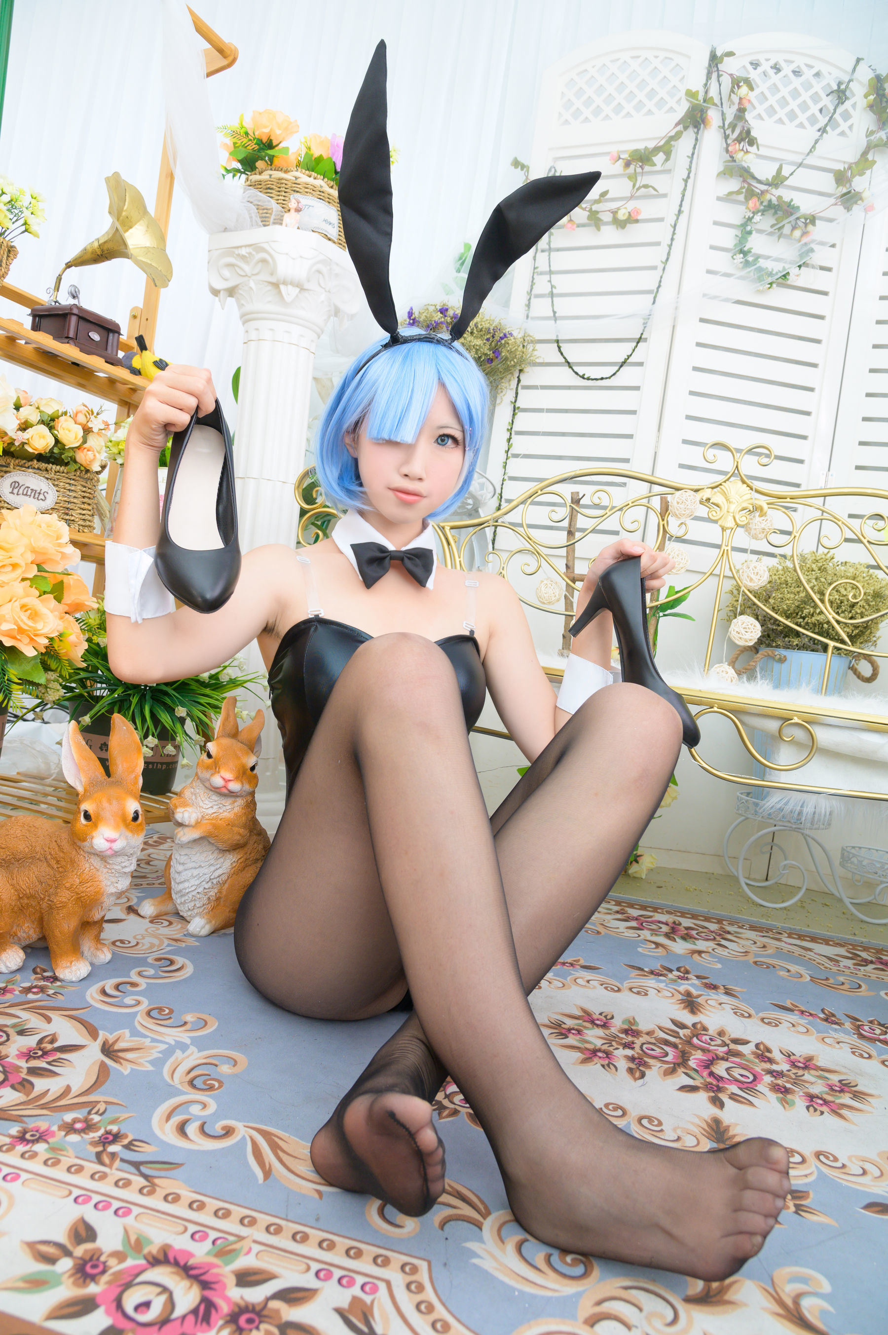 Internet Celebrity Cosplayer Photos] Da Mi Mi Qiu - Rem Bunny Girl