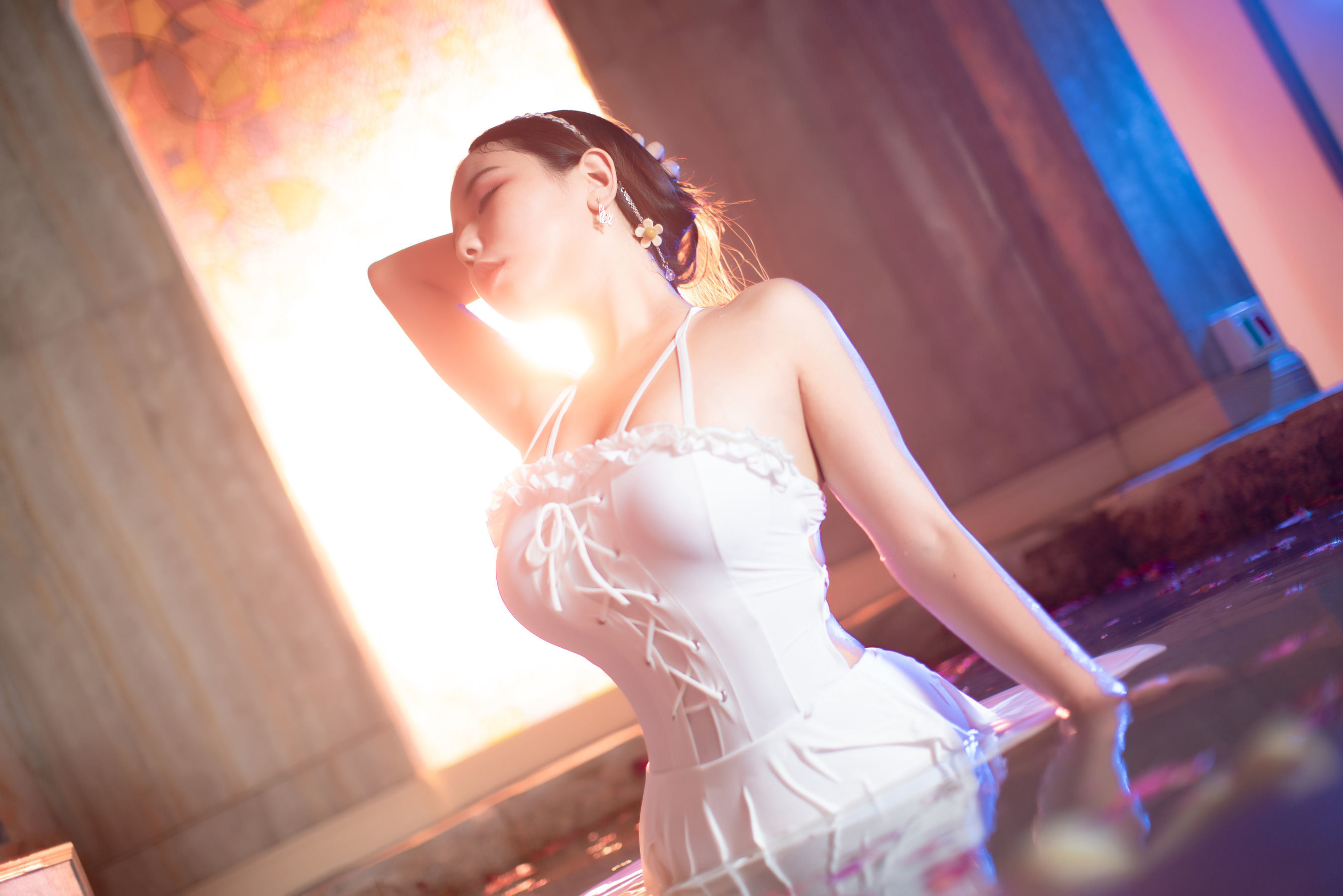 인터넷 스타 COSER 사진] 애니메이션 블로거 무링 Mu0 - 온천 반사