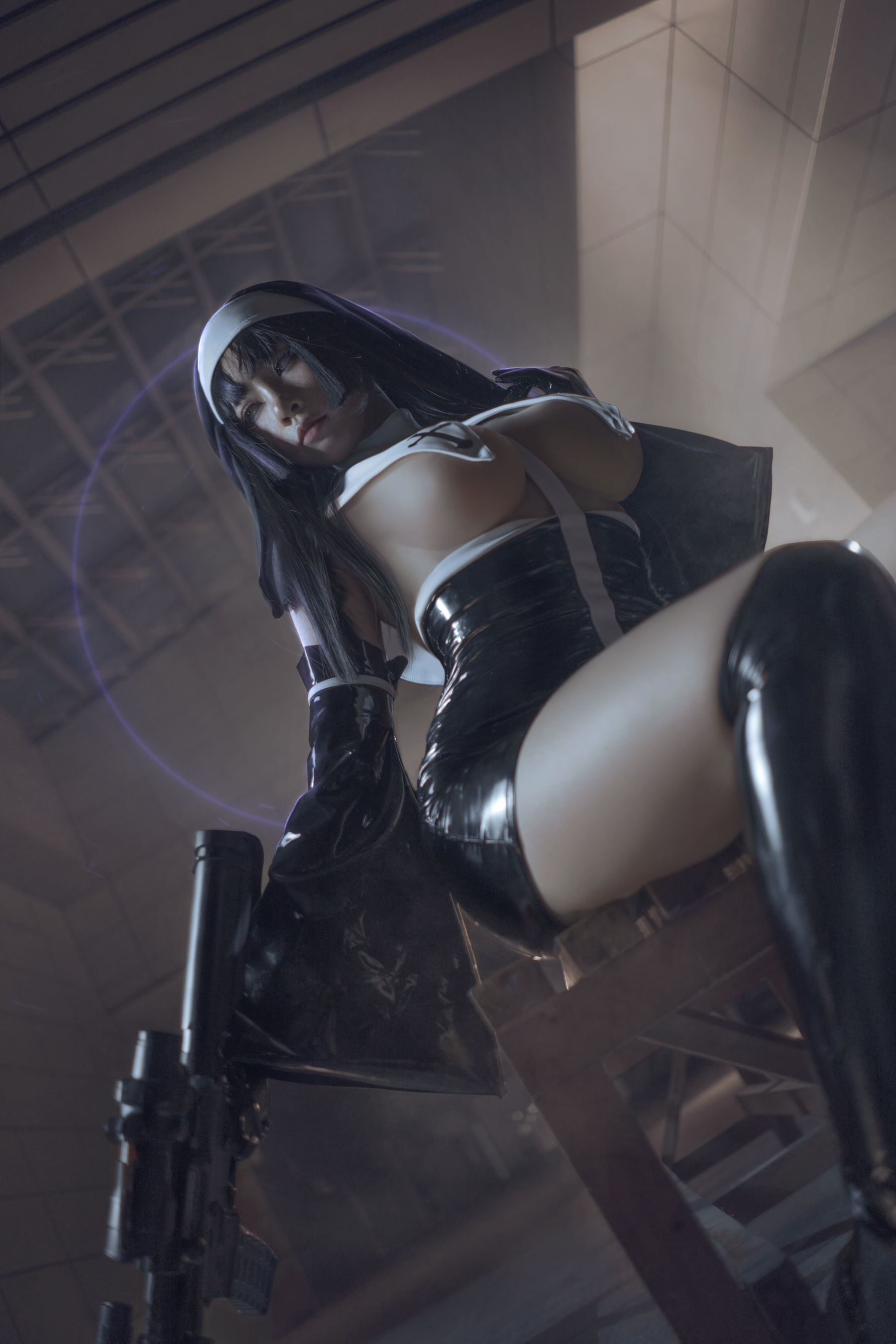 เน็ตไอดอล COSER รูปถ่าย] บล็อกเกอร์อนิเมะ ukiยูจี - นักบวชชุดยางดำ