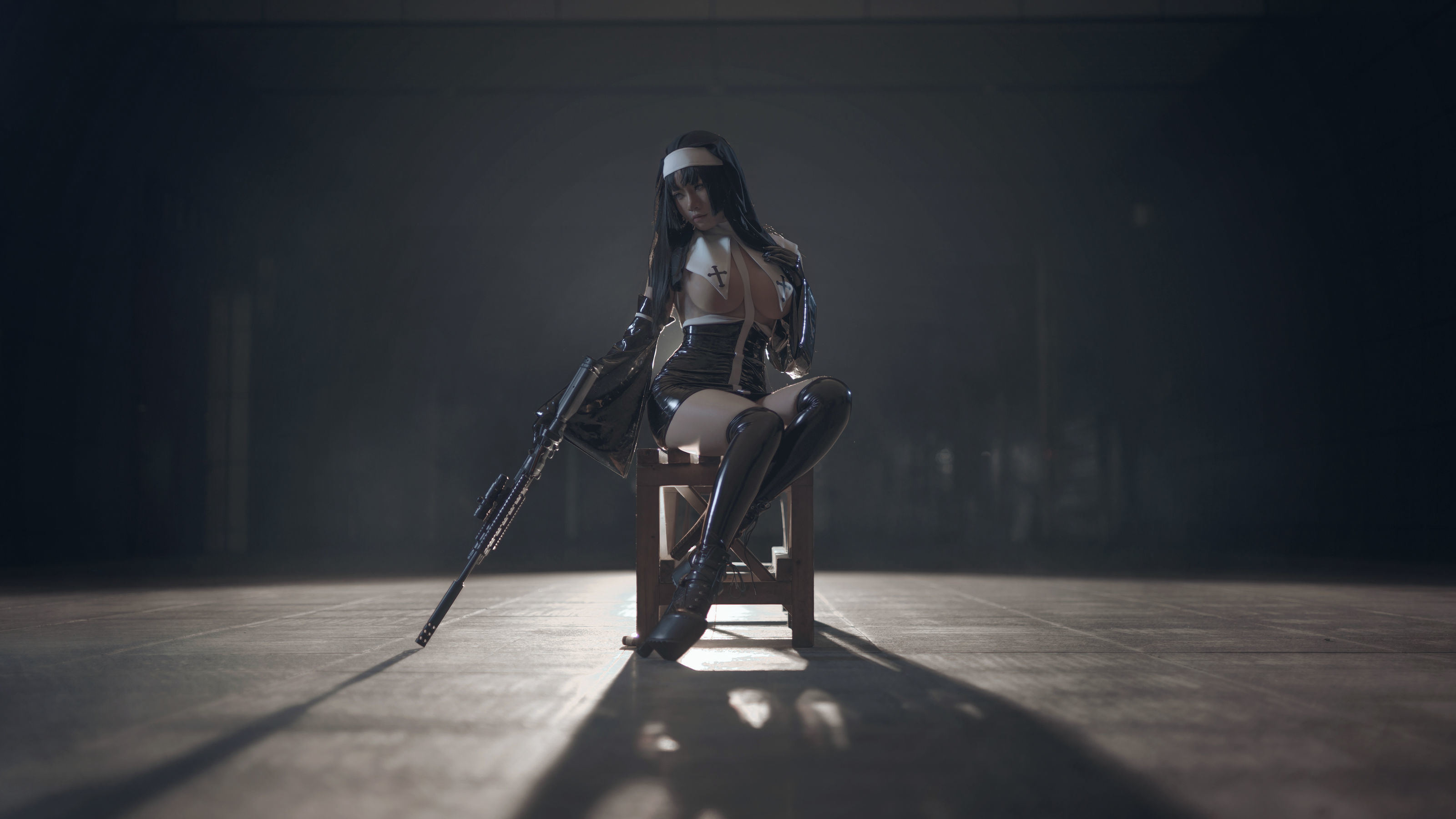 เน็ตไอดอล COSER รูปถ่าย] บล็อกเกอร์อนิเมะ ukiยูจี - นักบวชชุดยางดำ