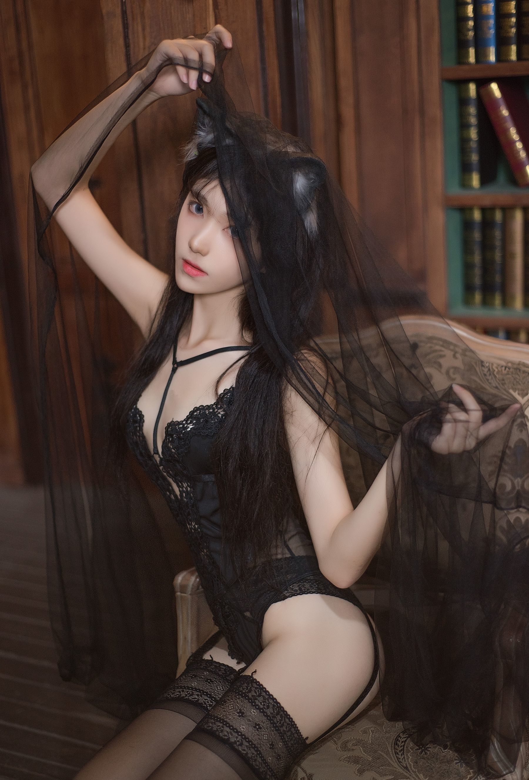เน็ตไอดอล COSER 写真] แอนิเมะบล็อกเกอร์ นันเต่าMomoko - ชุดชั้นในสีดำ