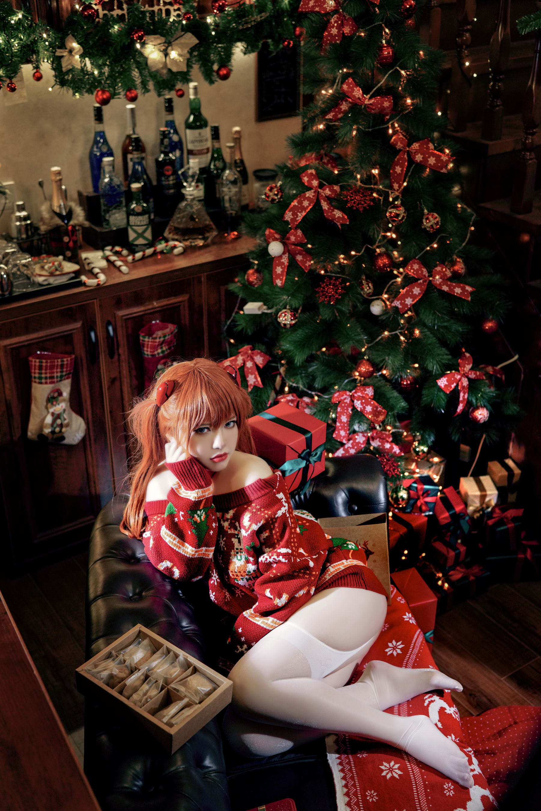 半半子 式波 Asuka Christmas Cosplay