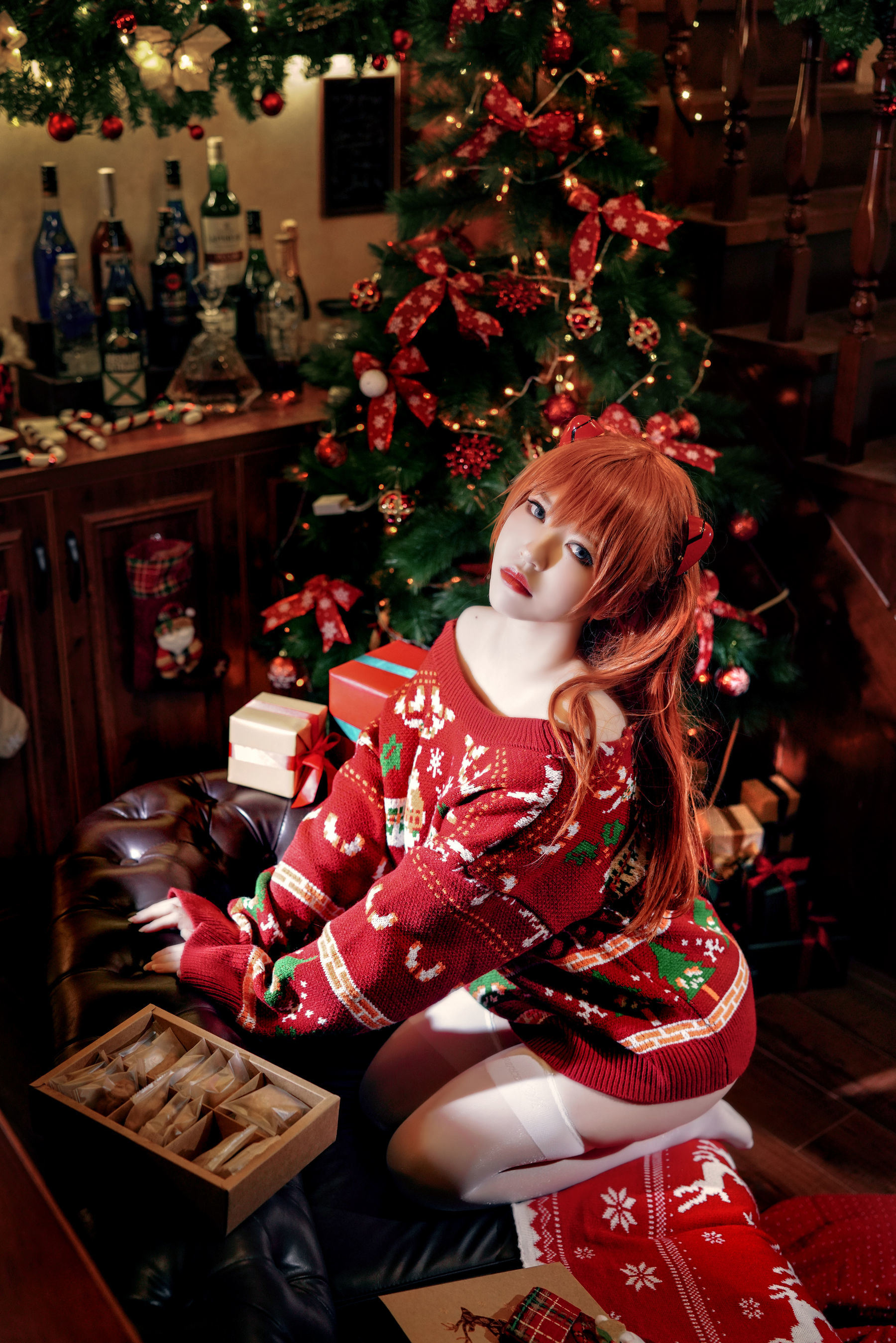 半半子 式波 Asuka Christmas Cosplay