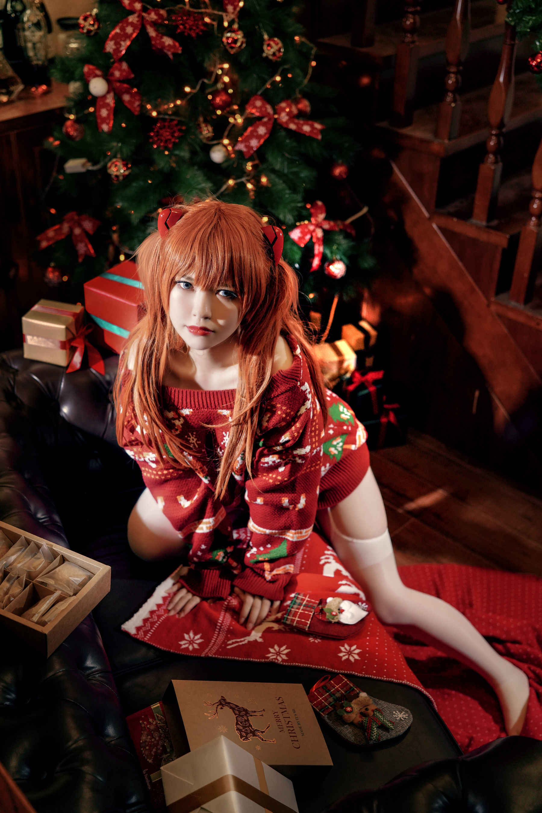半半子 式波 Asuka Christmas Cosplay