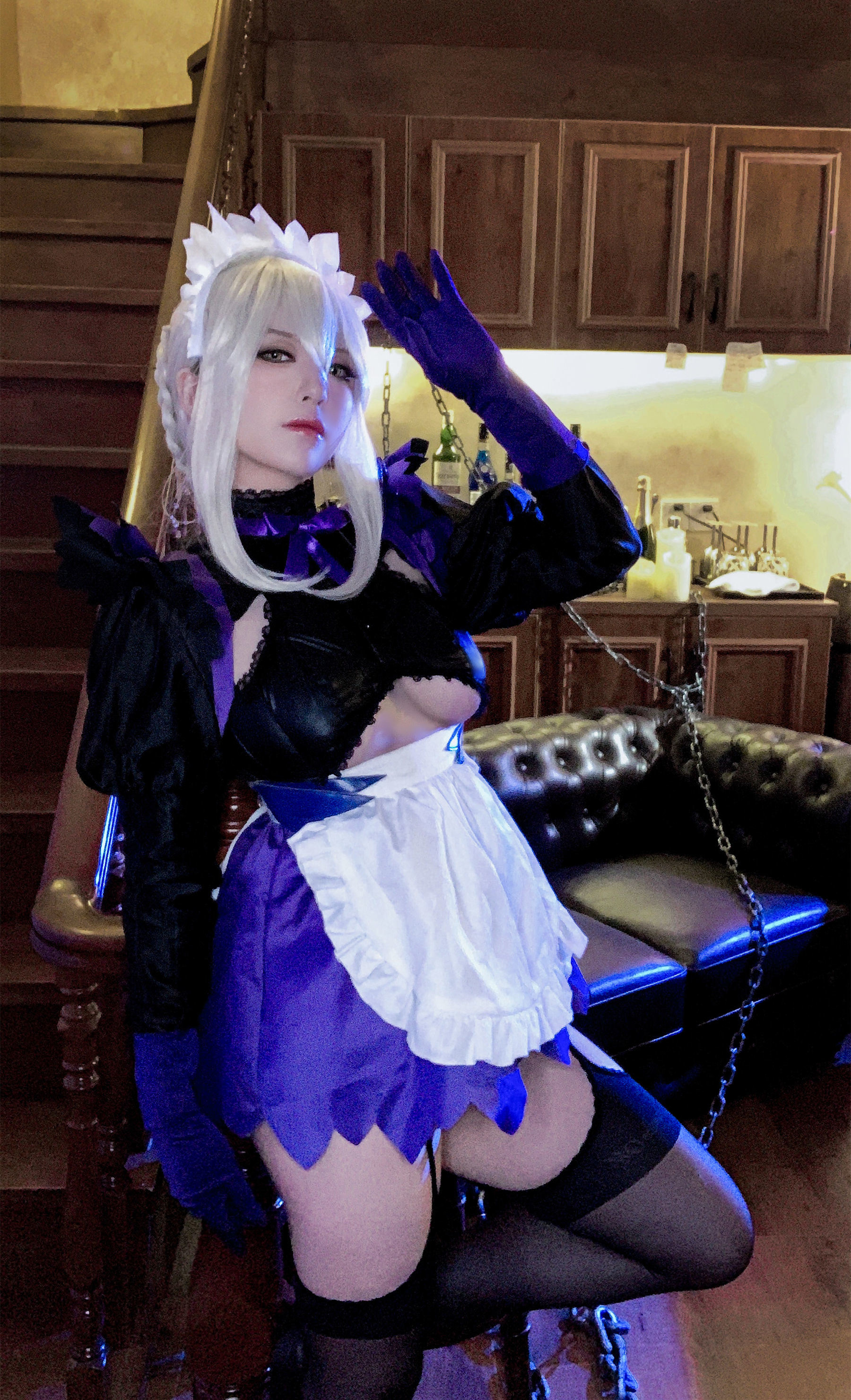 Ban Ban Zi Lancer Alter 메이드 코스프레 사진
