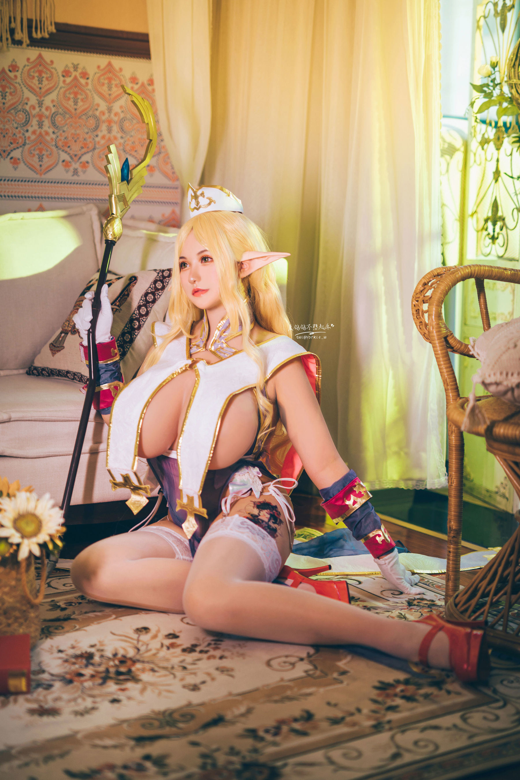 [网红COSER写真] 夏鸽鸽不想起床 - 精灵村 普莉希拉