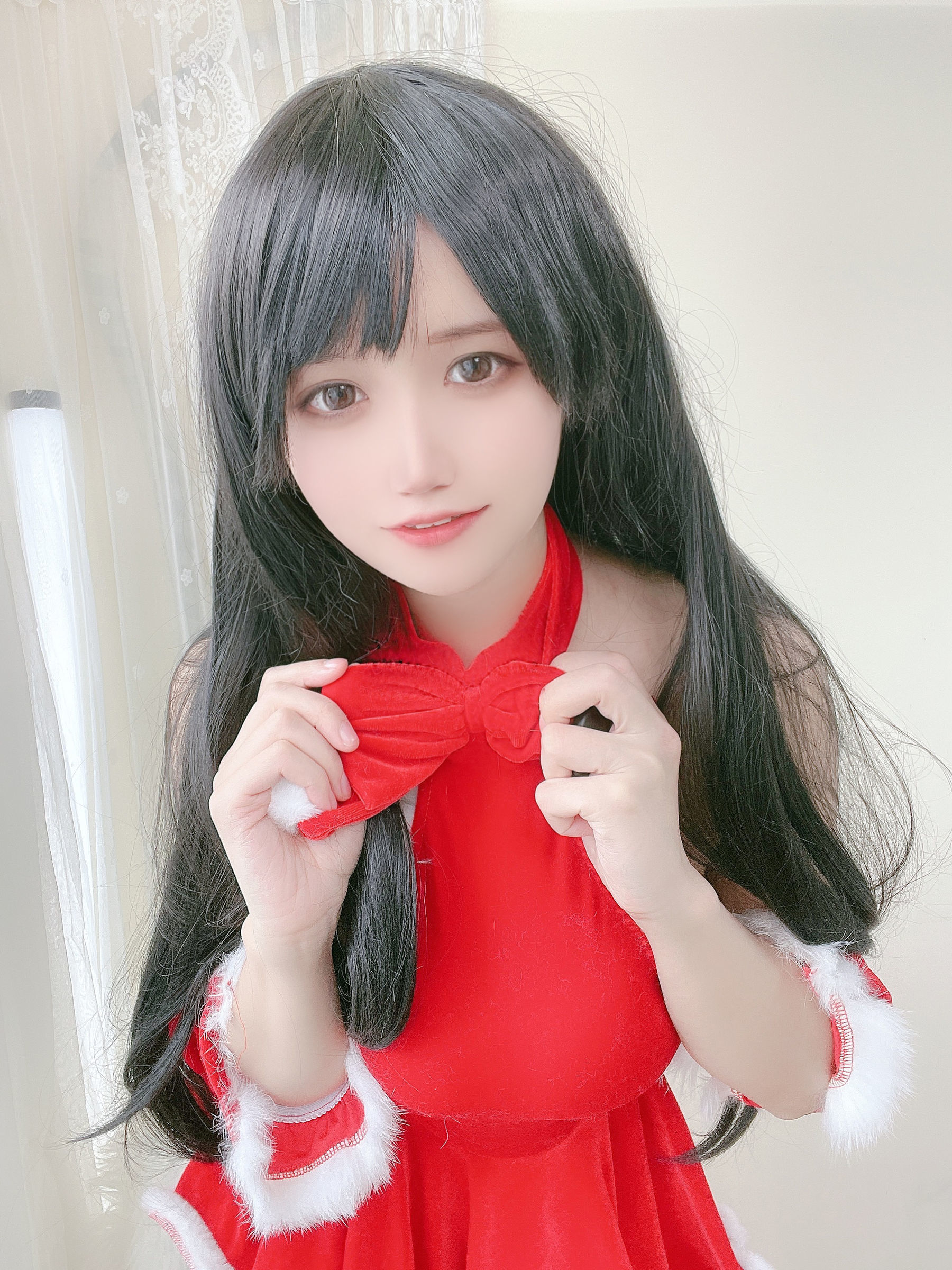 Internet Celebrity COSER Photo] Anime Blogger Ogura Chiyo w - Red Christmas Gift Skirt