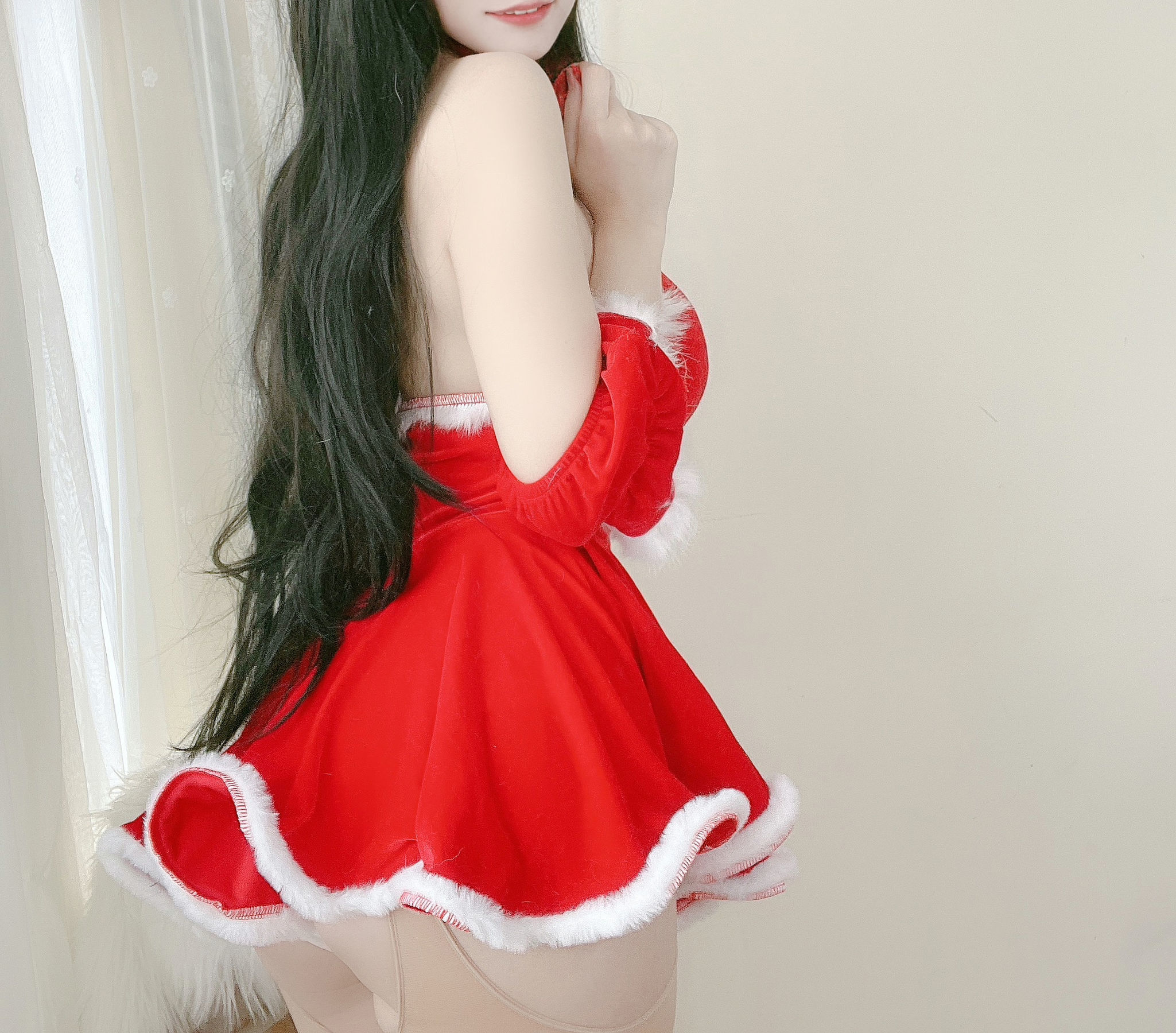 Internet Celebrity COSER Photo] Anime Blogger Ogura Chiyo w - Red Christmas Gift Skirt