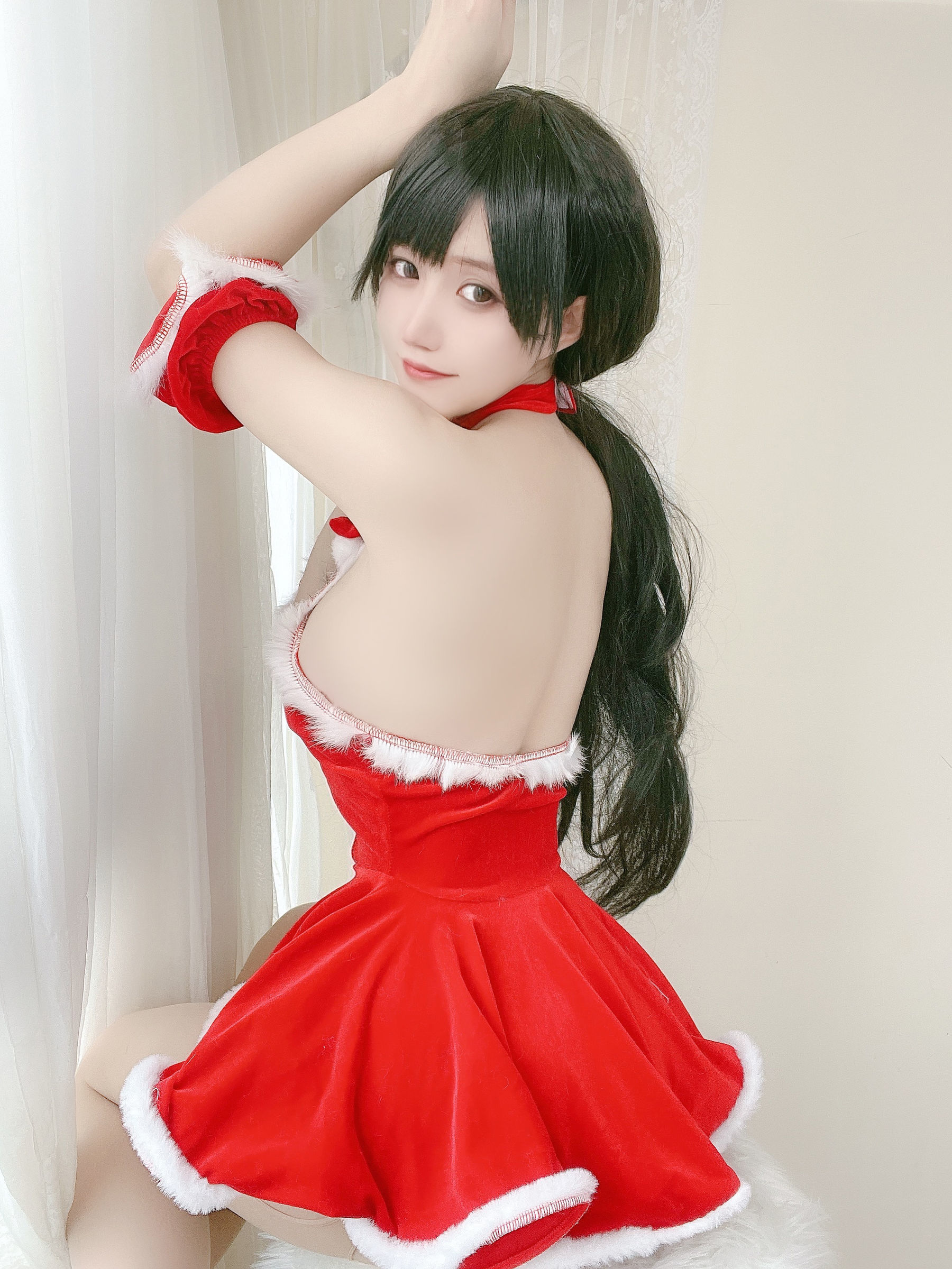 Internet Celebrity COSER Photo] Anime Blogger Ogura Chiyo w - Red Christmas Gift Skirt