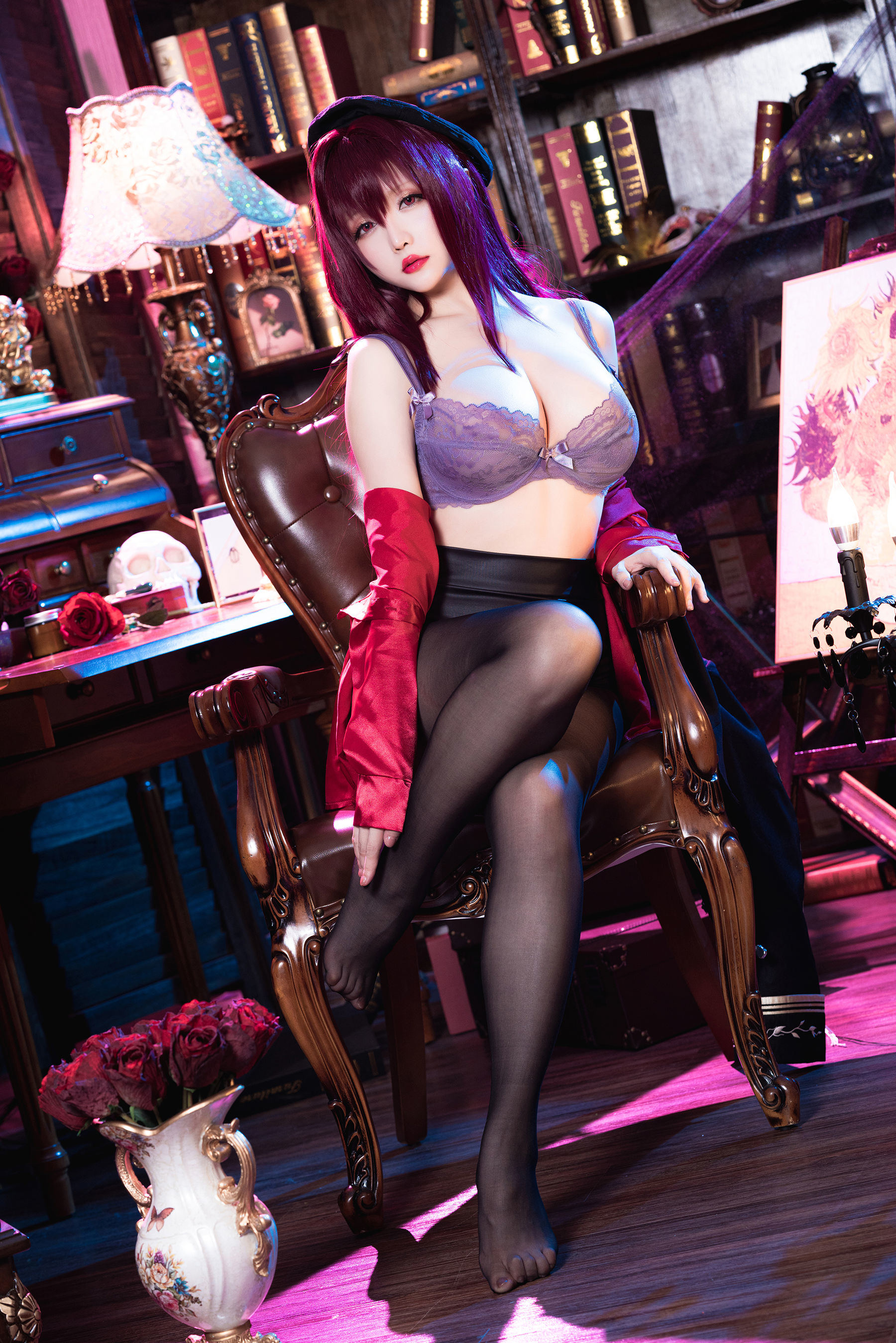 [福利COS] Coser小姐姐星之迟迟 - 斯卡哈-真红教枪