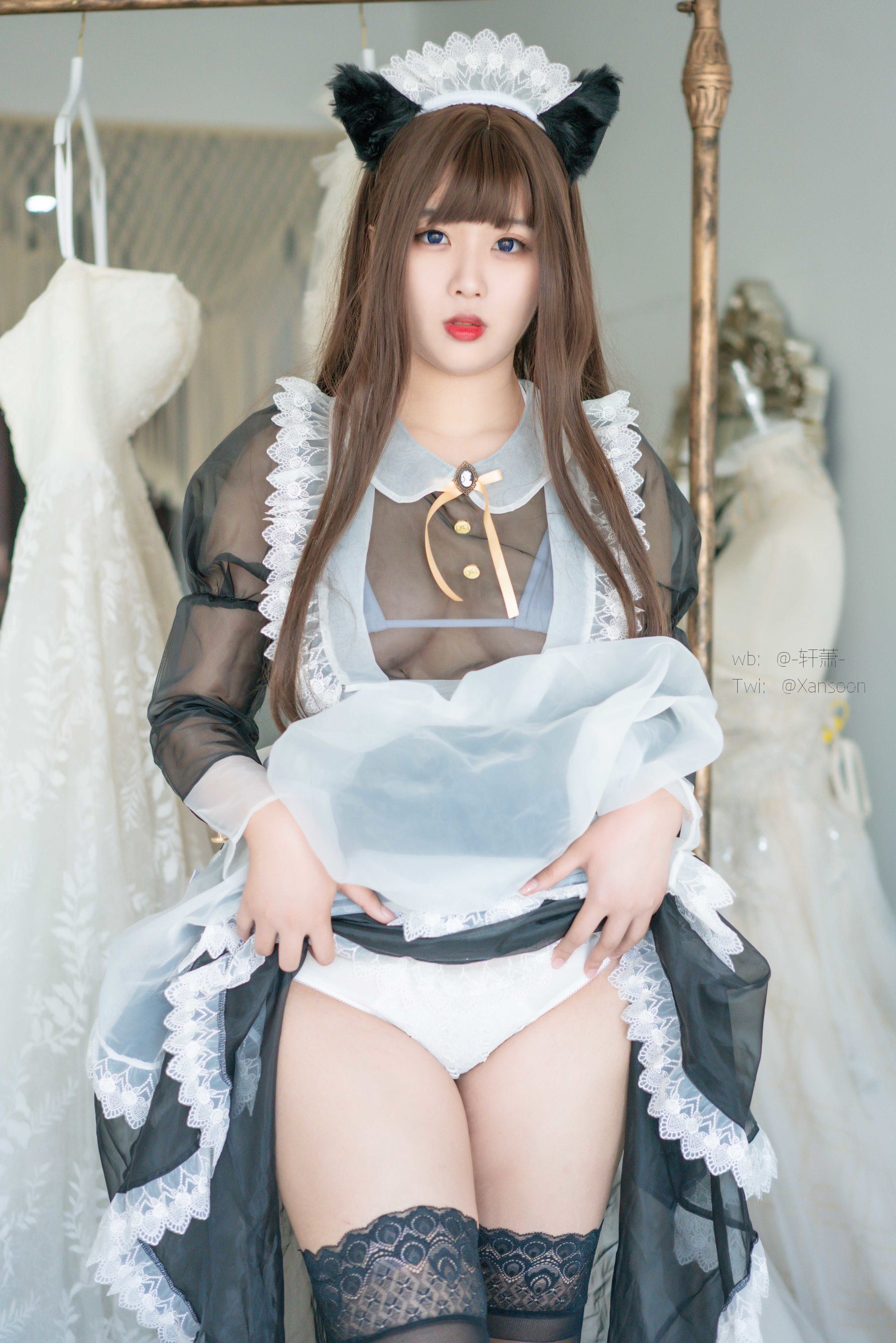[福利COS] 轩萧学姐 - 透明女仆