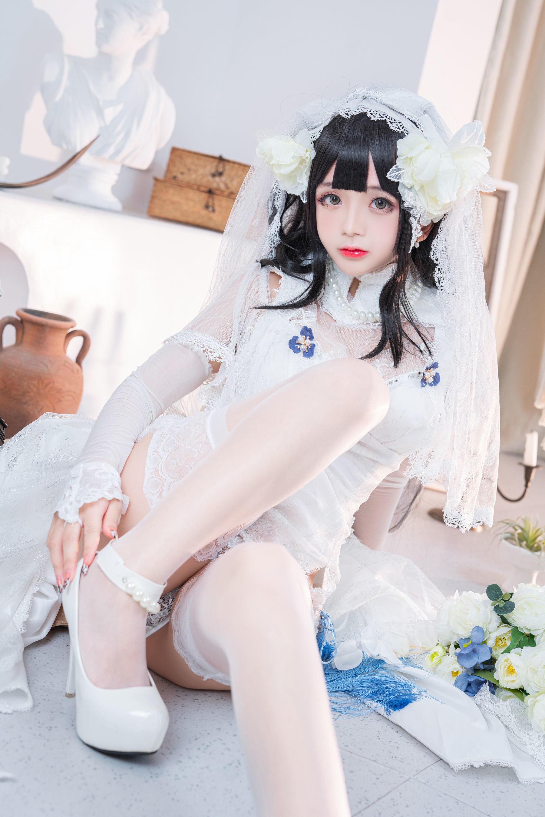 [福利COS] Cosplay日奈娇 - 95式婚纱