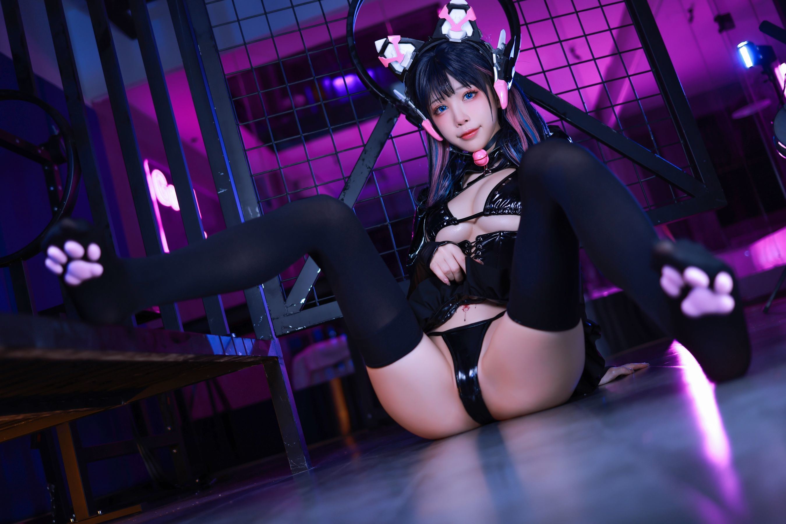 [福利COS] 动漫博主水淼aqua - 猫咪女郎-粉红猫猫