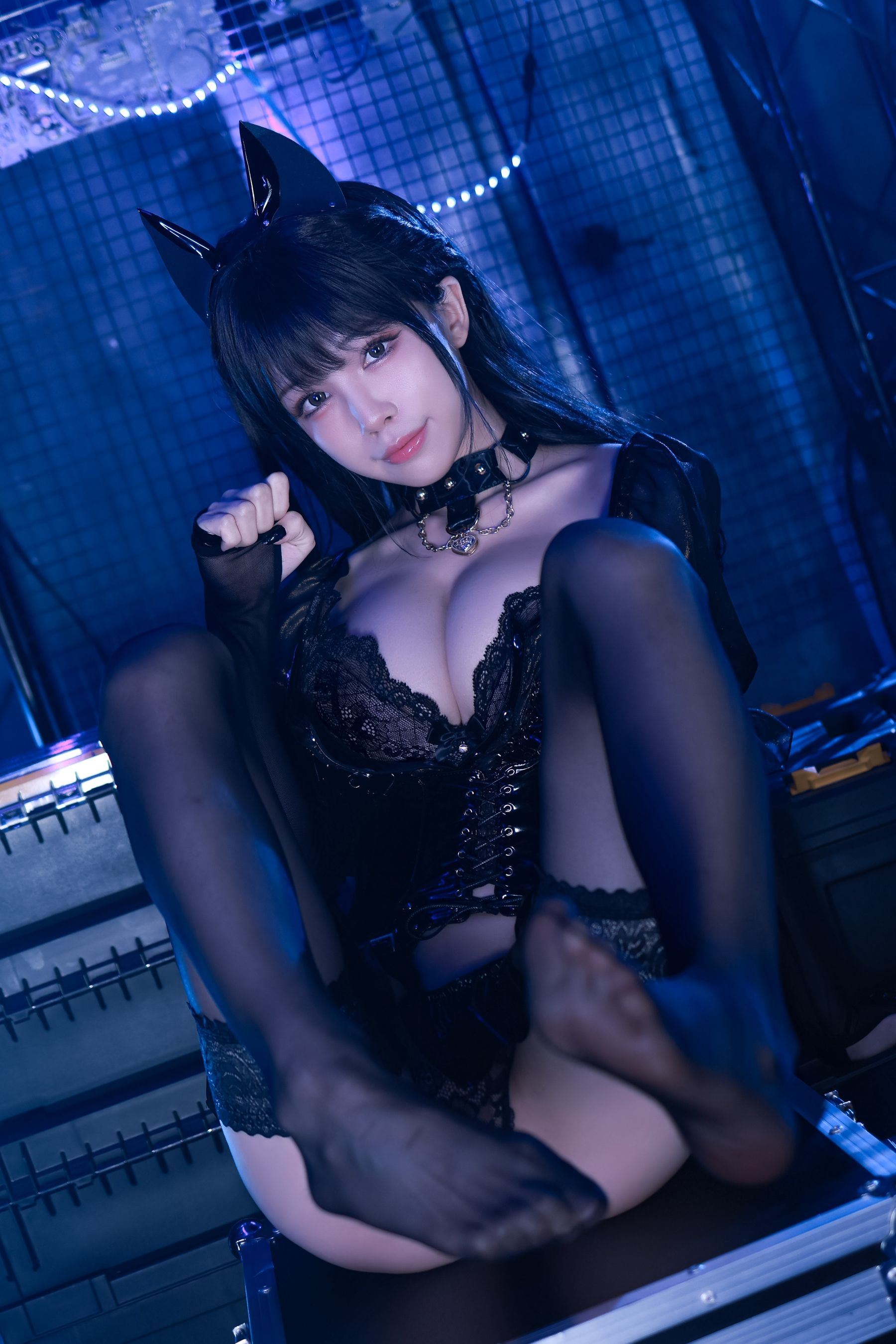 Welfare COS] Anime Blogger Shuimiao aqua - Cat Girl - Black Cat