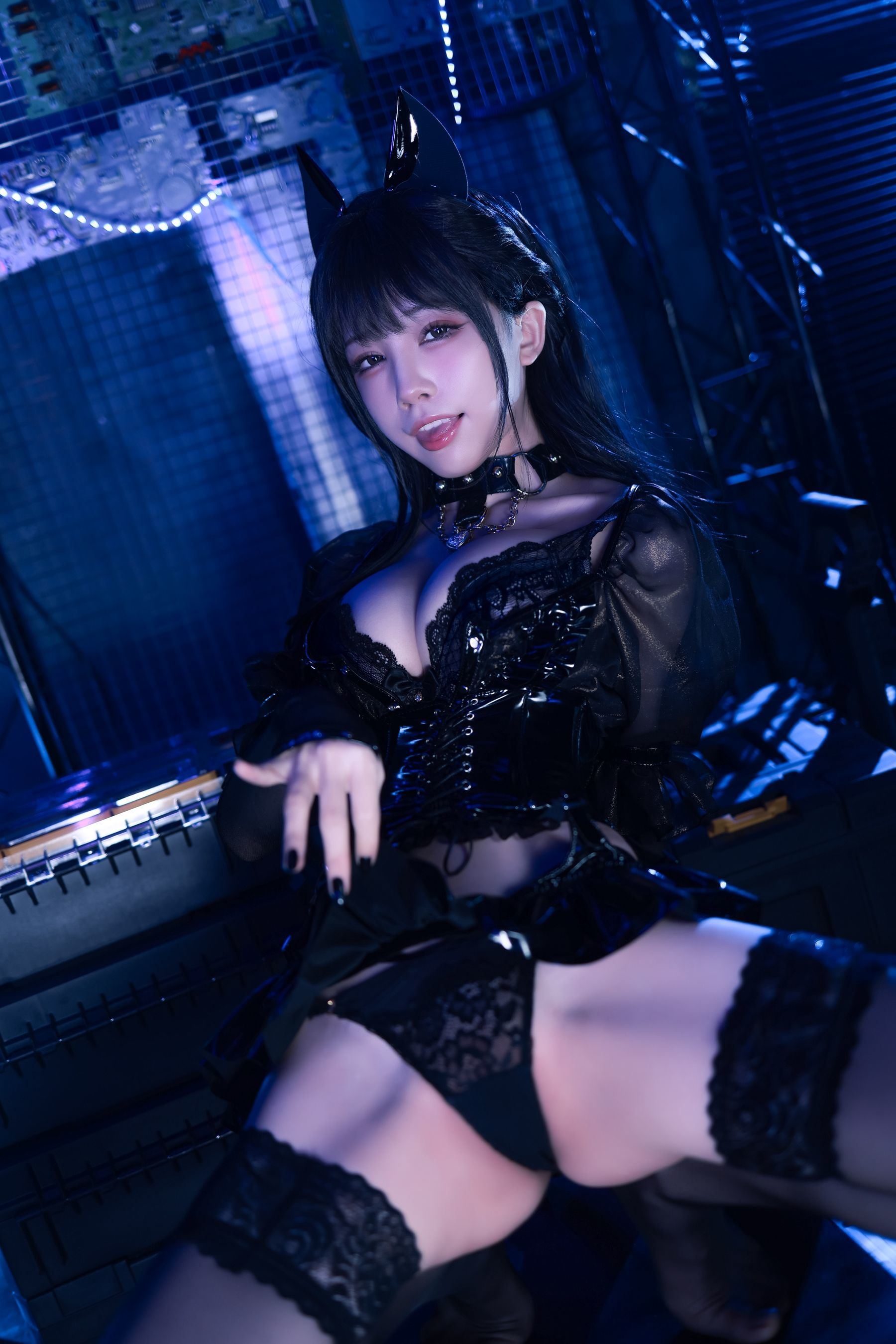 Welfare COS] Anime Blogger Shuimiao aqua - Cat Girl - Black Cat