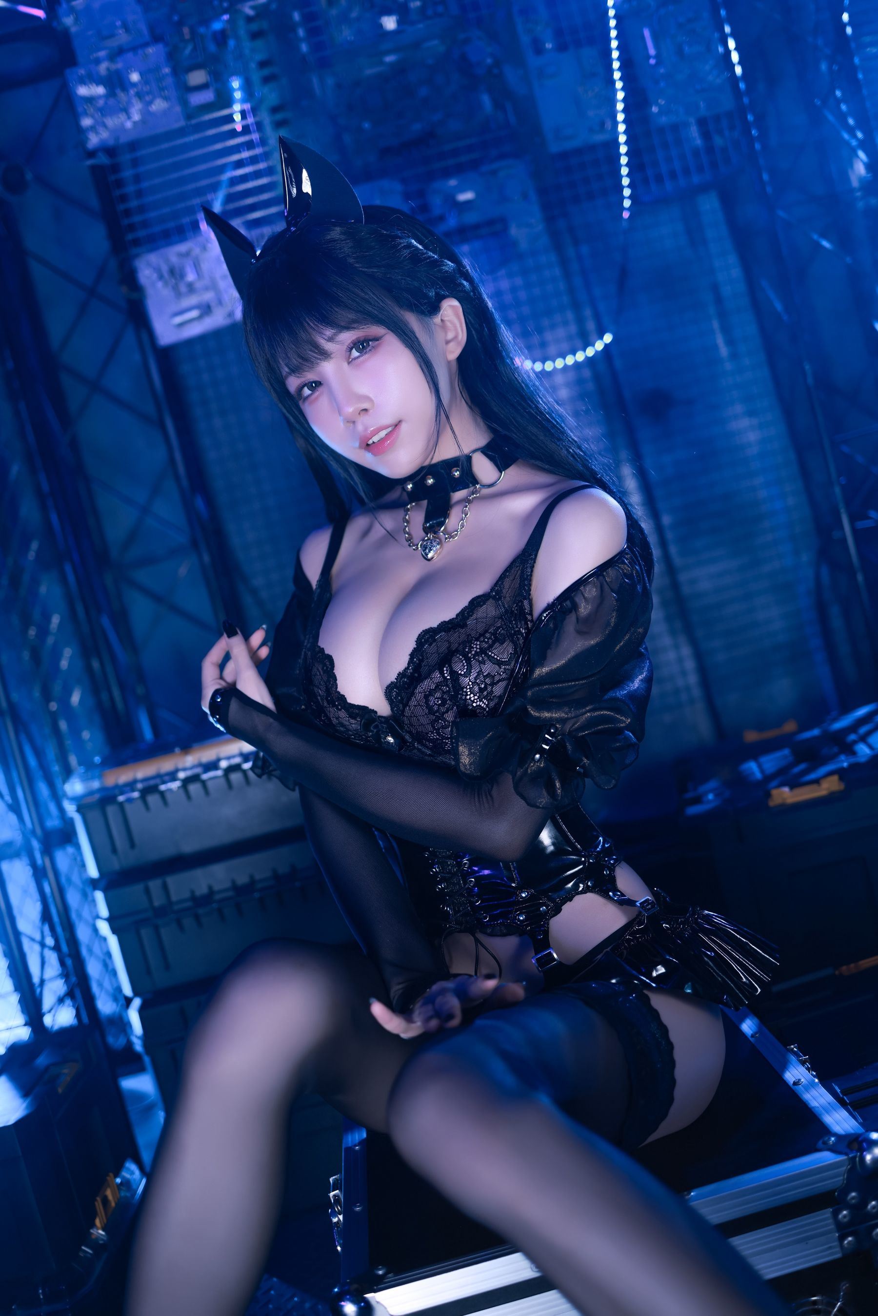 Welfare COS] Anime Blogger Shuimiao aqua - Cat Girl - Black Cat