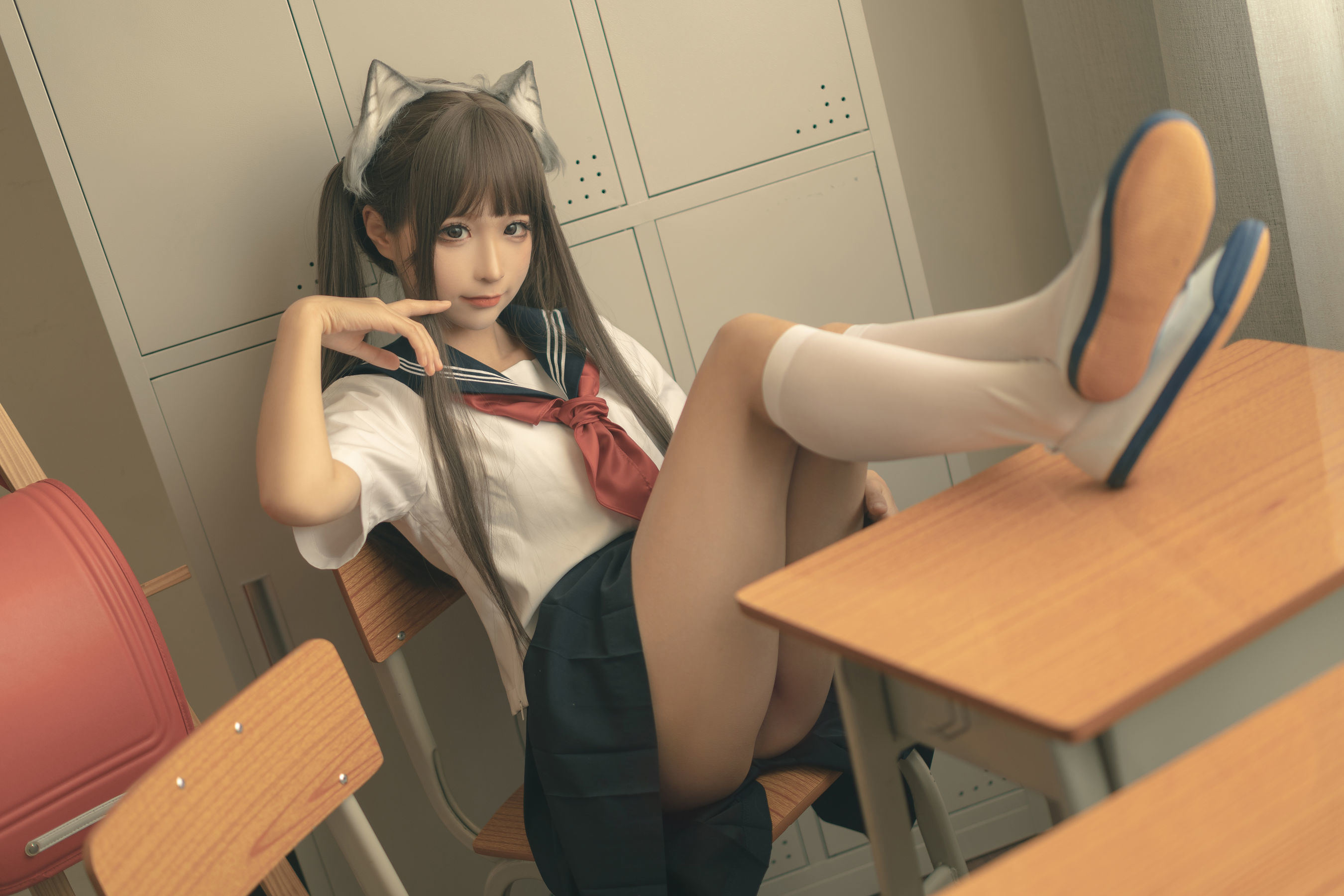 Phúc lợi COS] Blogger anime Chun Mo Mo - Sau giờ học