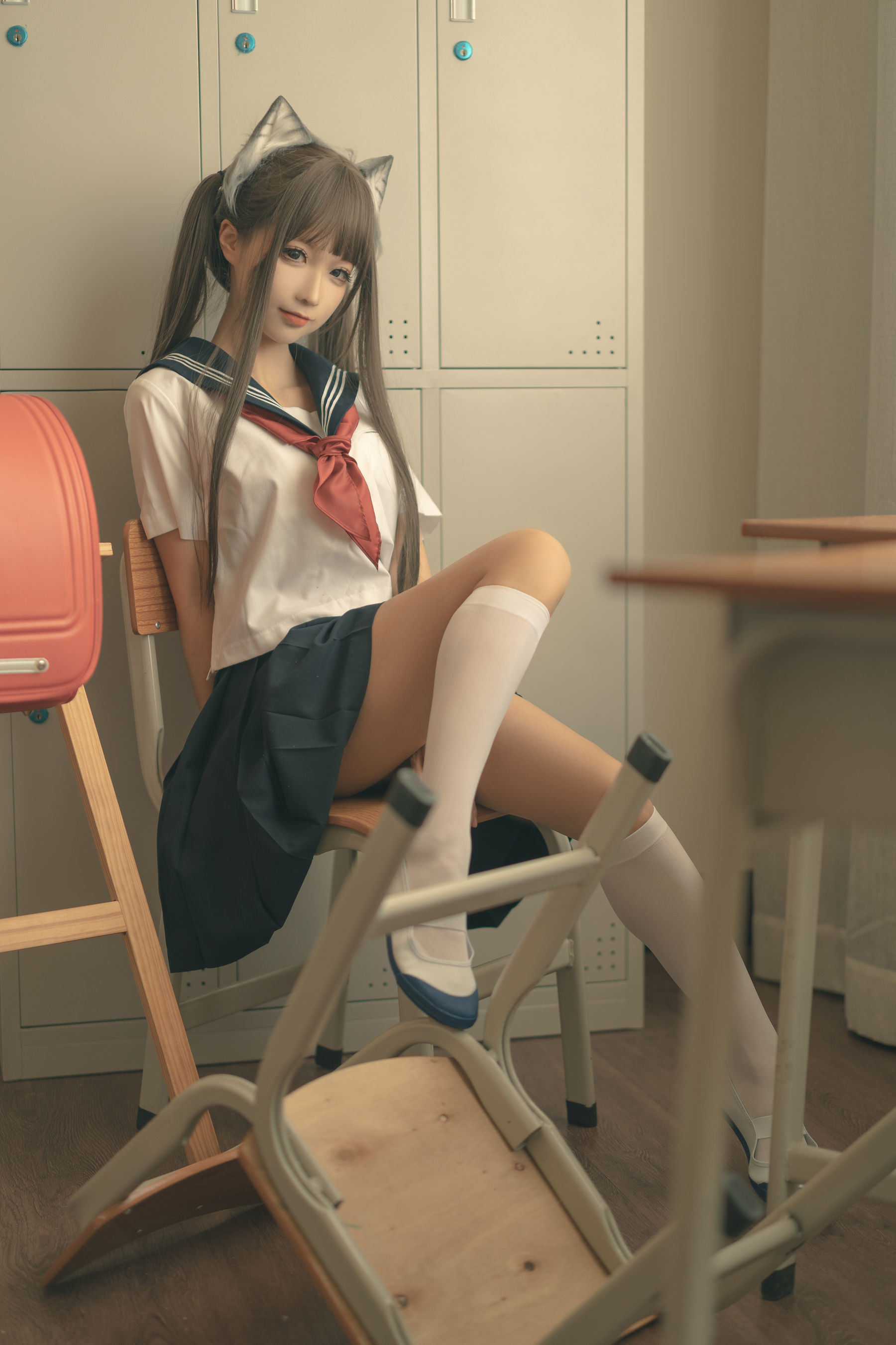 Phúc lợi COS] Blogger anime Chun Mo Mo - Sau giờ học