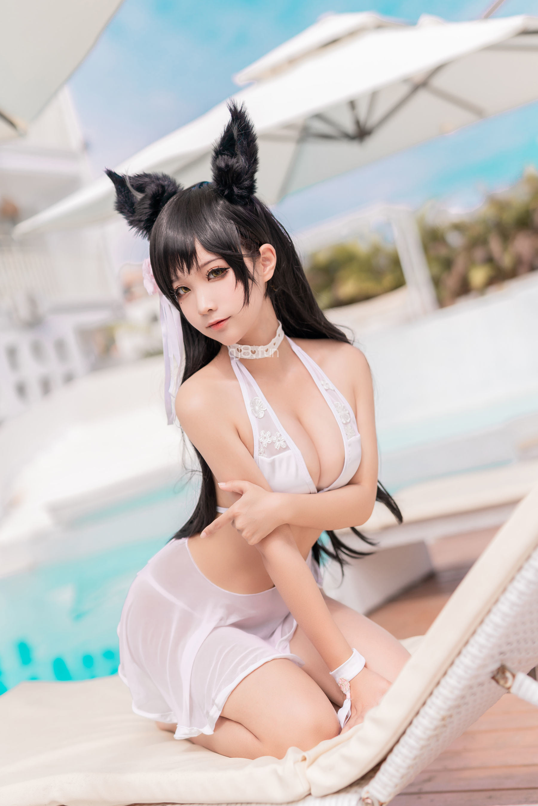 Welfare COS] Anime Blogger Chun Mo Mo - Atago Dog Swimsuit