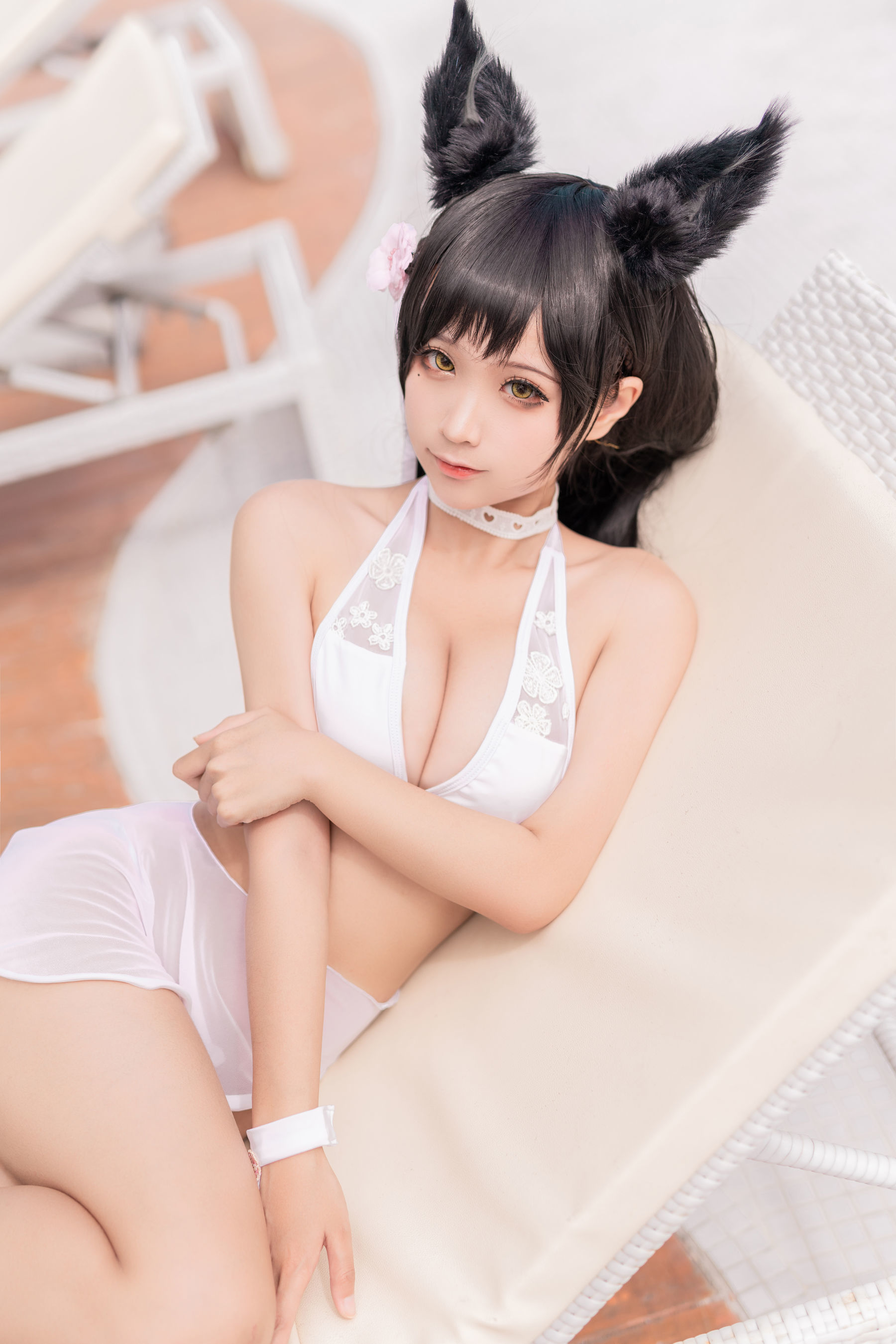 Welfare COS] Anime Blogger Chun Mo Mo - Atago Dog Swimsuit