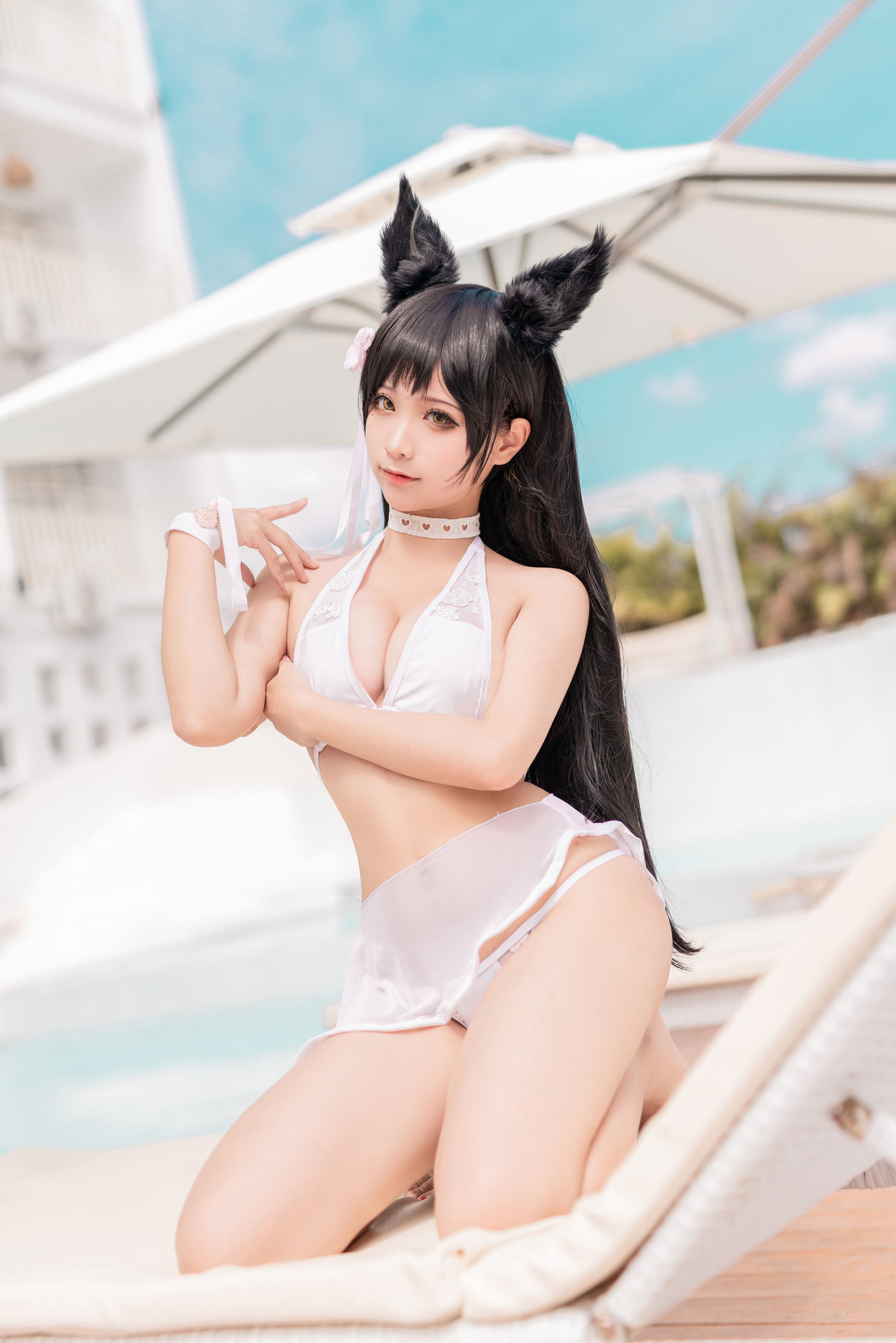 Welfare COS] Anime Blogger Chun Mo Mo - Atago Dog Swimsuit