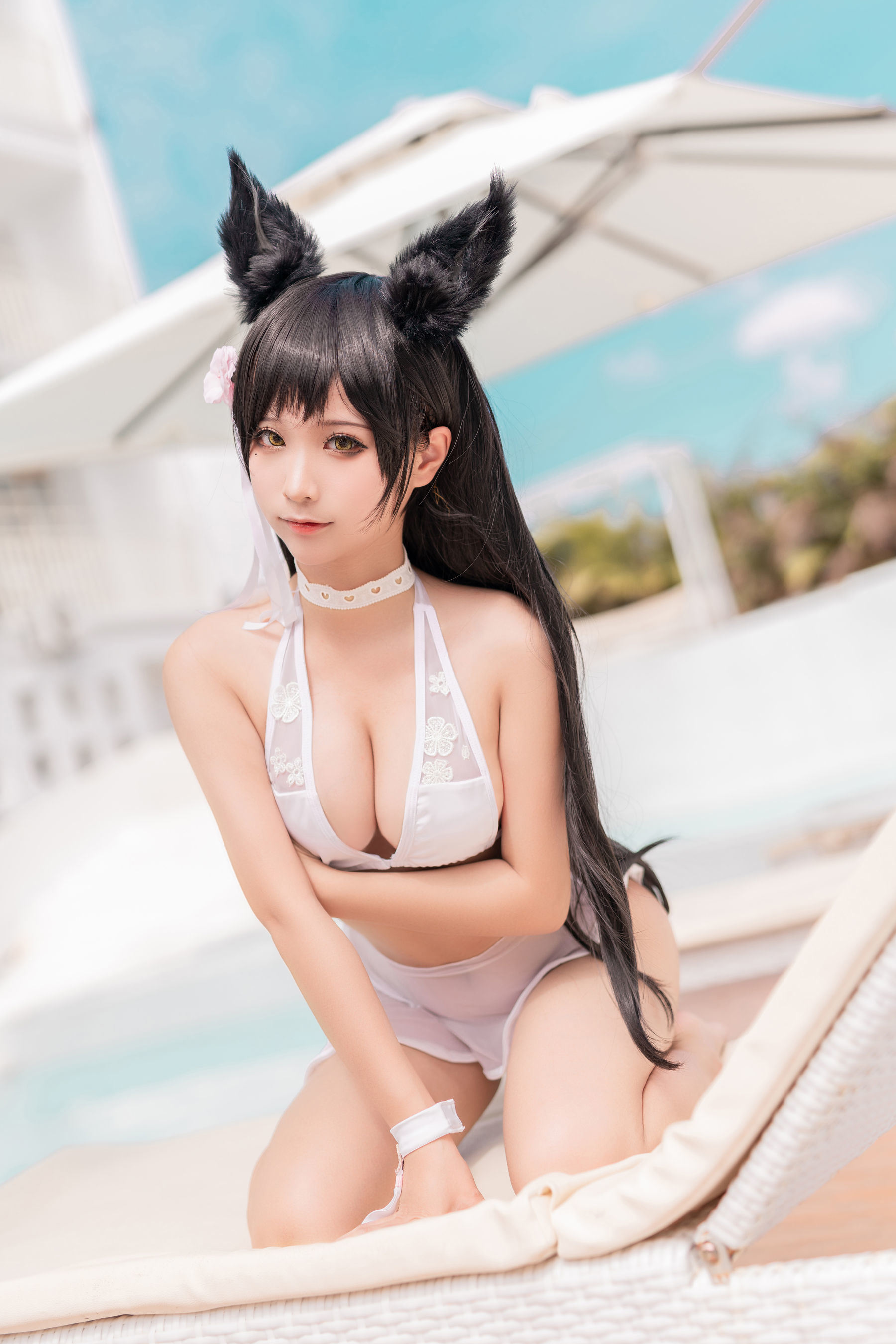 Welfare COS] Anime Blogger Chun Mo Mo - Atago Dog Swimsuit