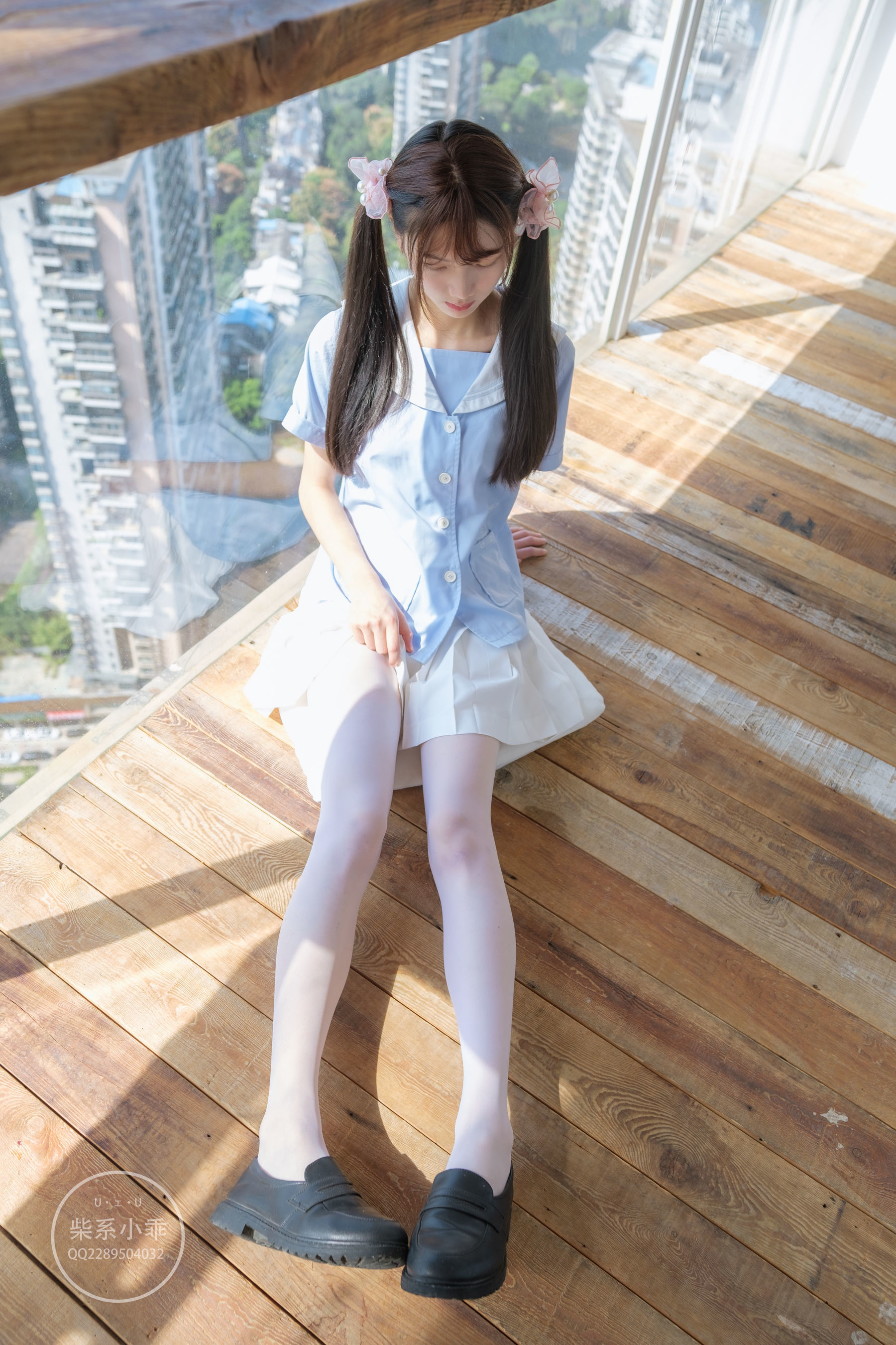 [福利COS] 柴系小乖(稚乖画册) - 晴空 白丝双马尾