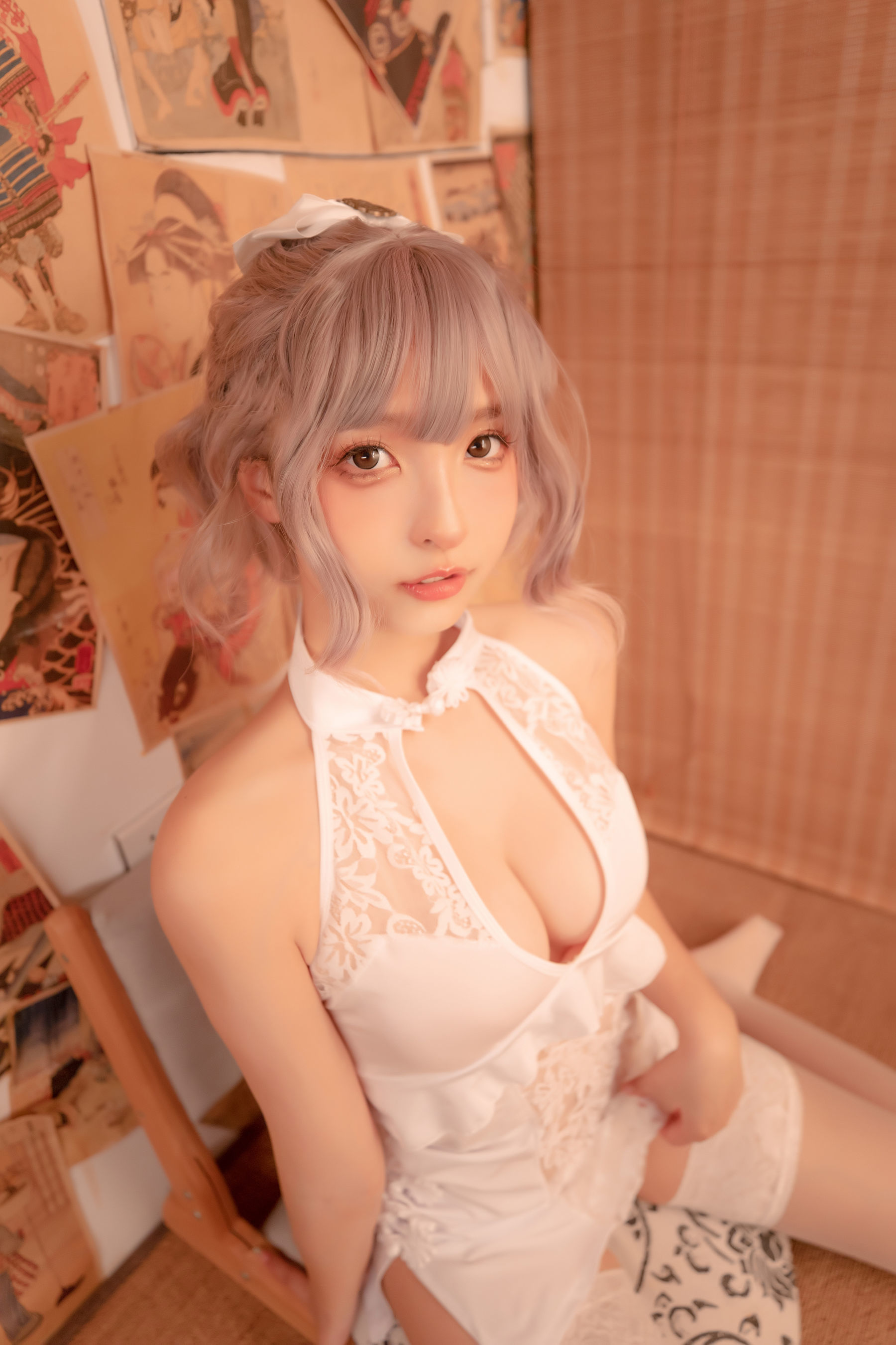 [福利COS] 神楽坂真冬 白旗袍