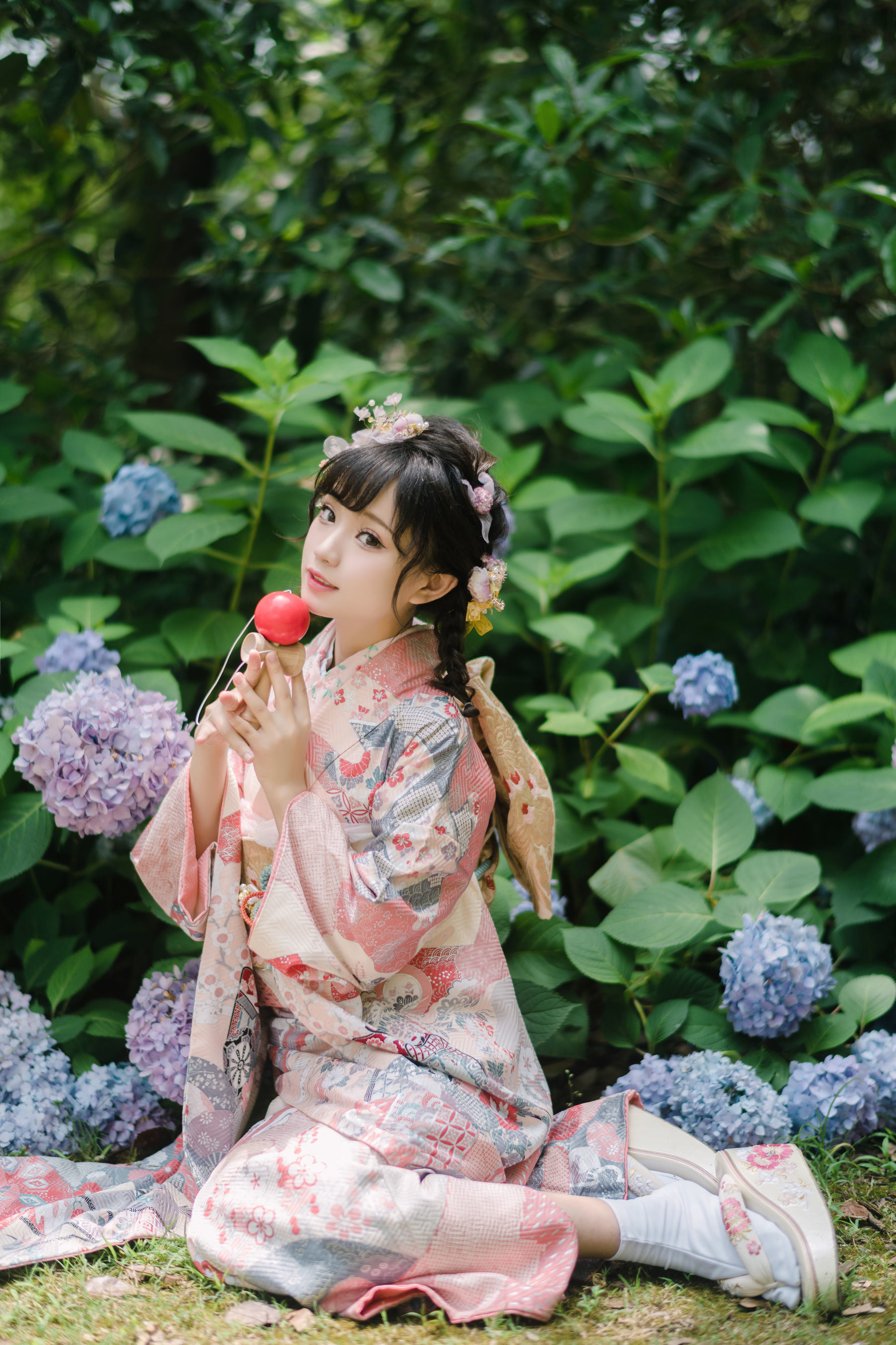 [福利COS] 花柒Hana - 绣球花和服