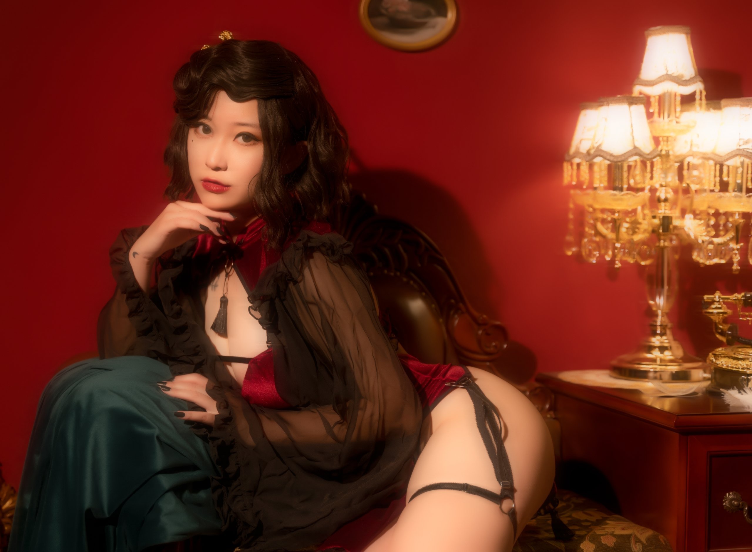 Qi Xing Jia Gou Zai - Red Velvet Cheongsam