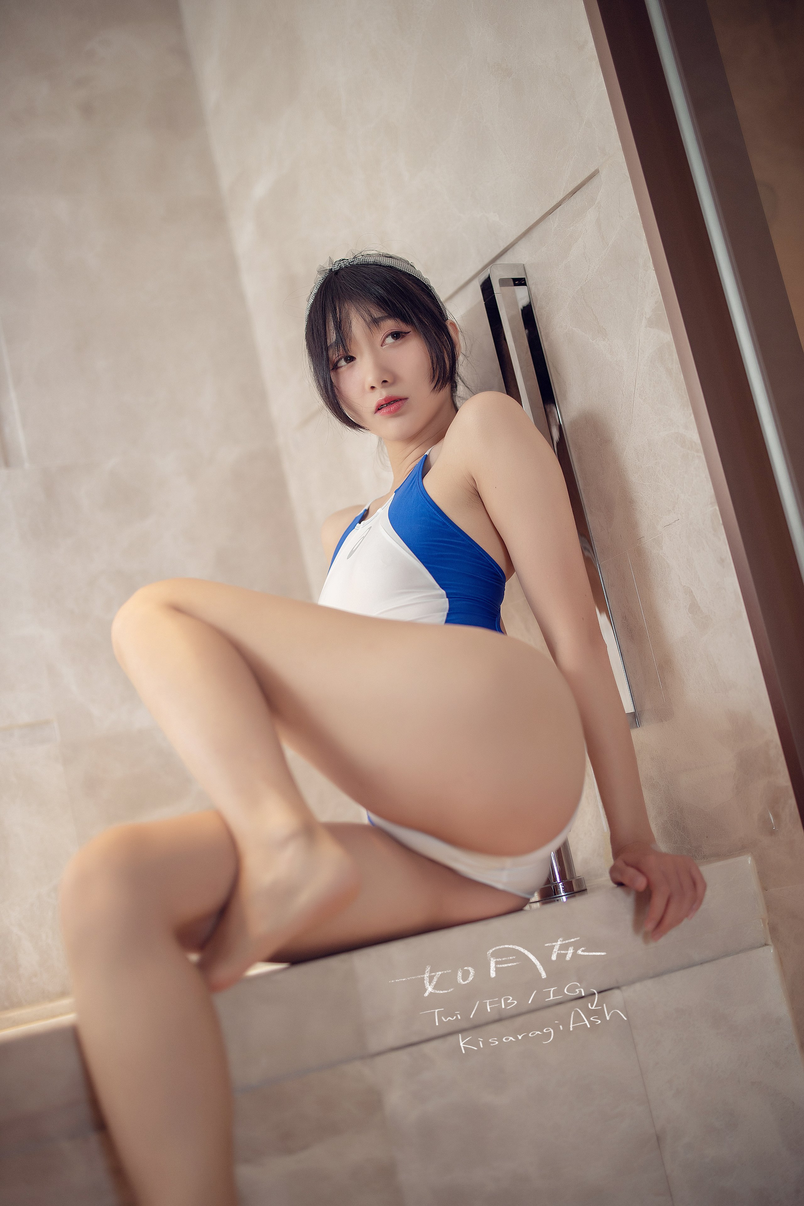 Ruyue Gray - Blue White Competitive Swimming