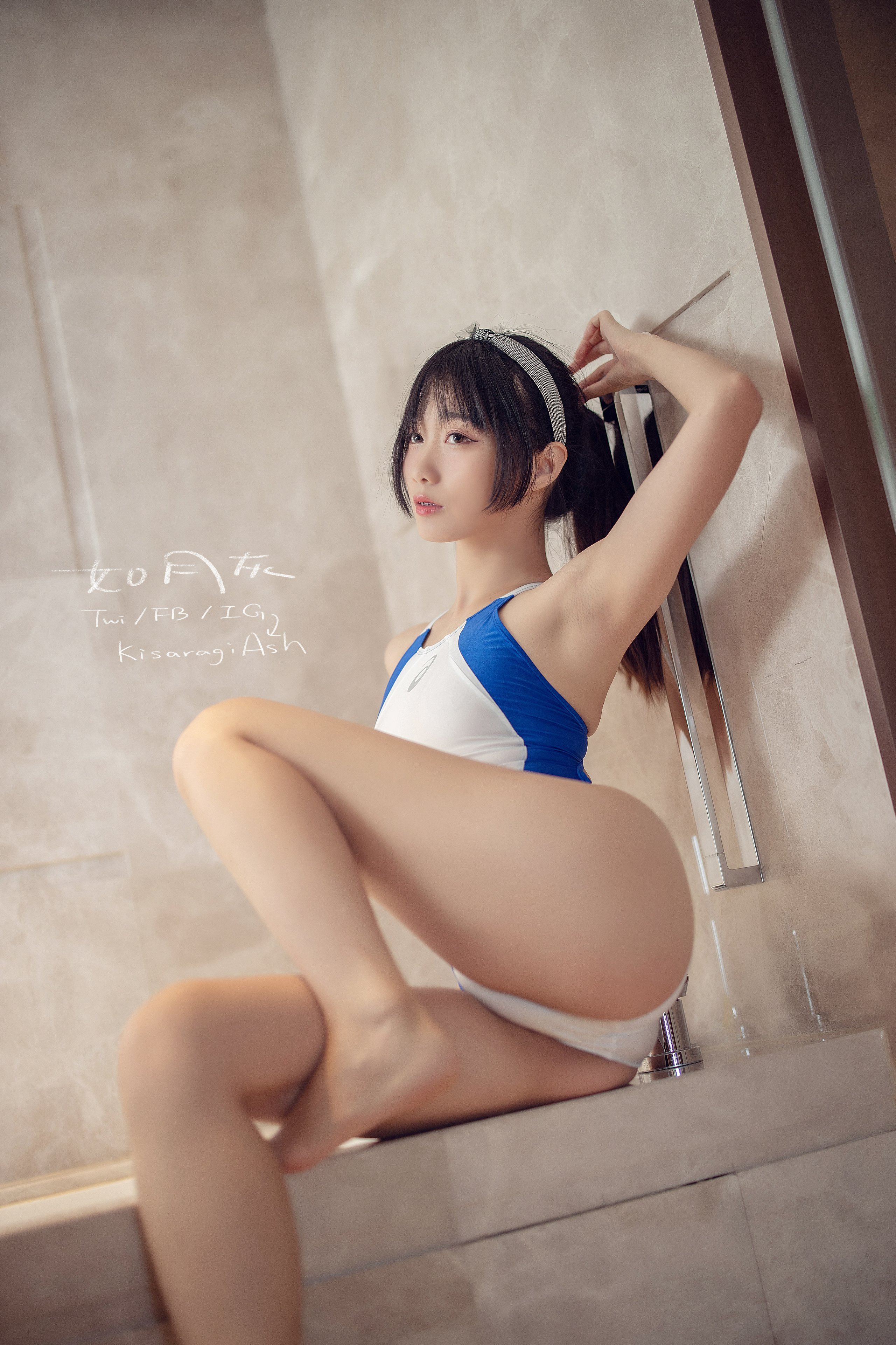Ruyue Gray - Blue White Competitive Swimming