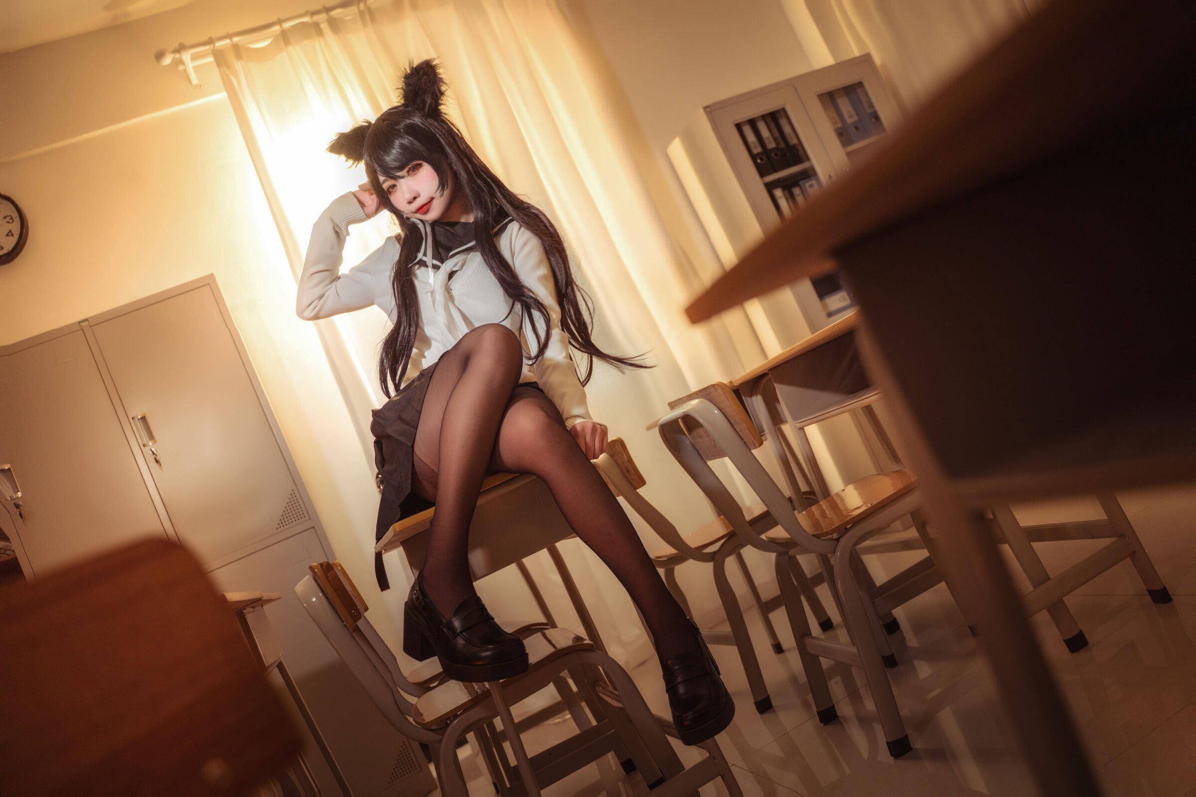 サダコ・ピーチ - アズールレーン 愛宕高雄制服 [35P