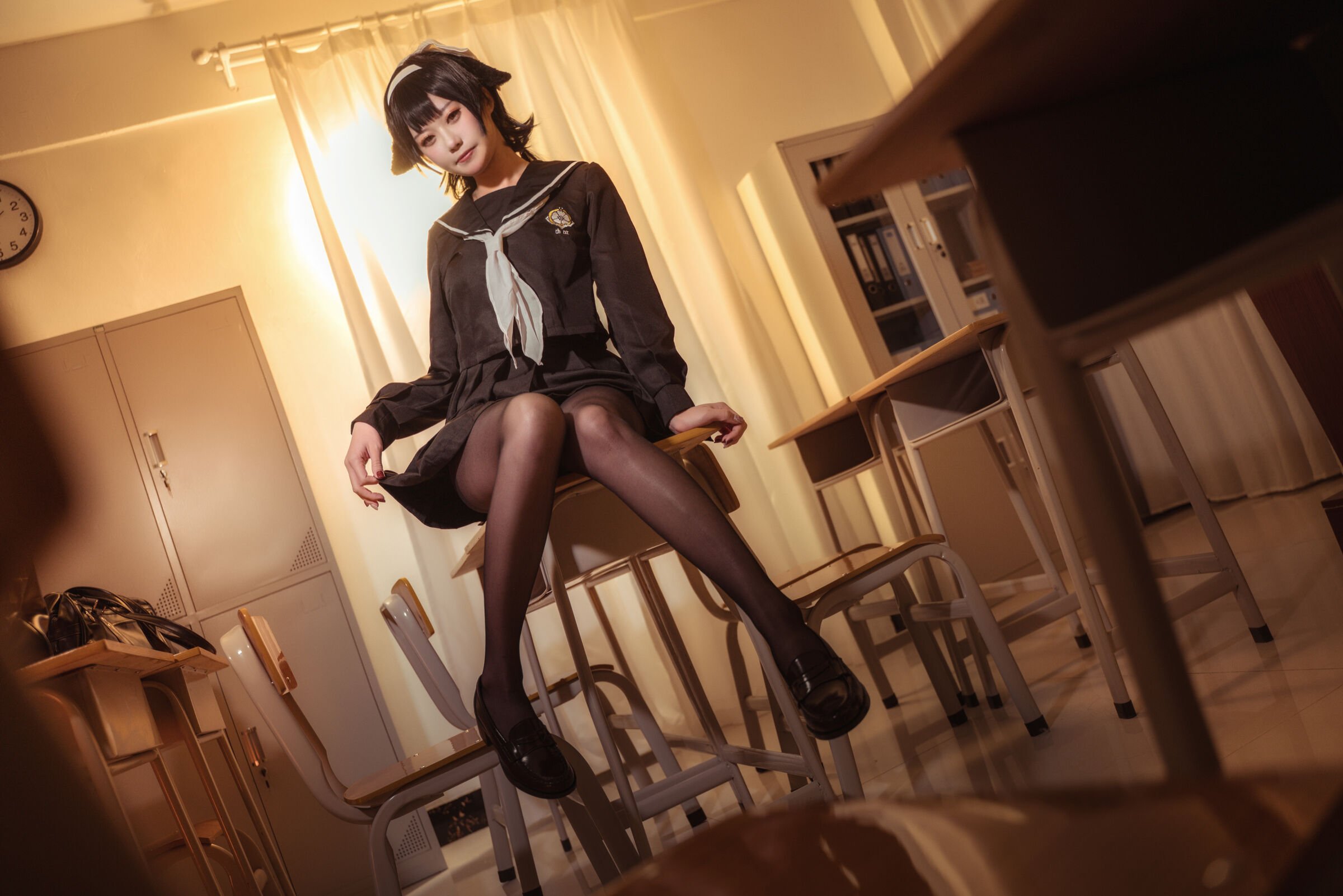サダコ・ピーチ - アズールレーン 愛宕高雄制服 [35P