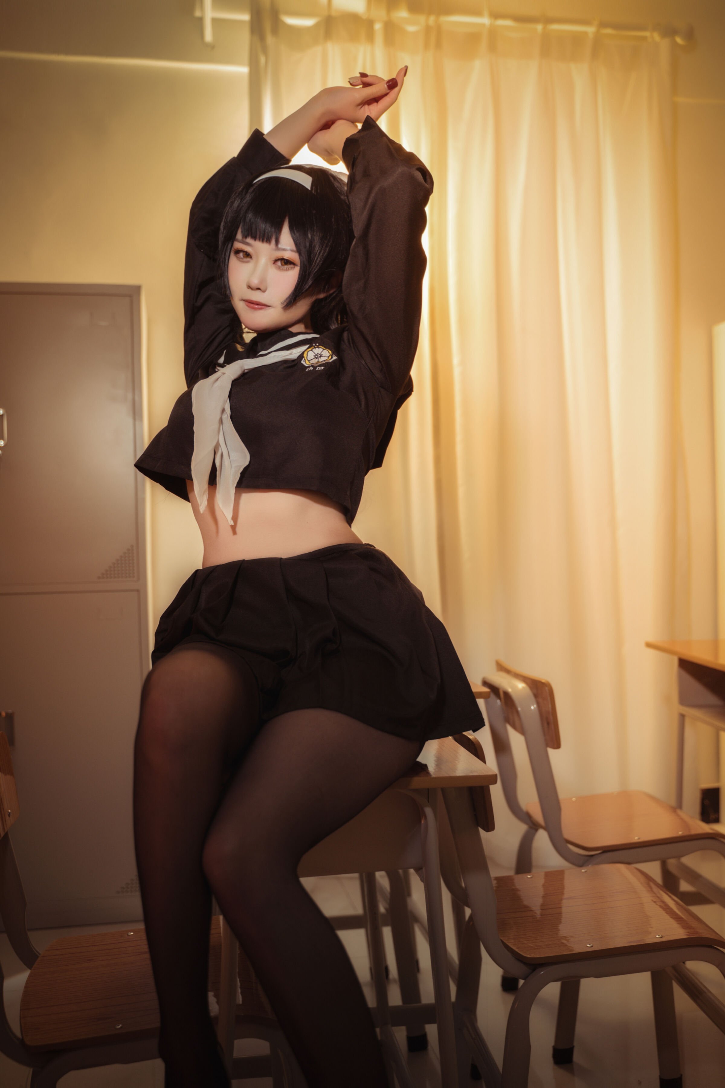 サダコ・ピーチ - アズールレーン 愛宕高雄制服 [35P