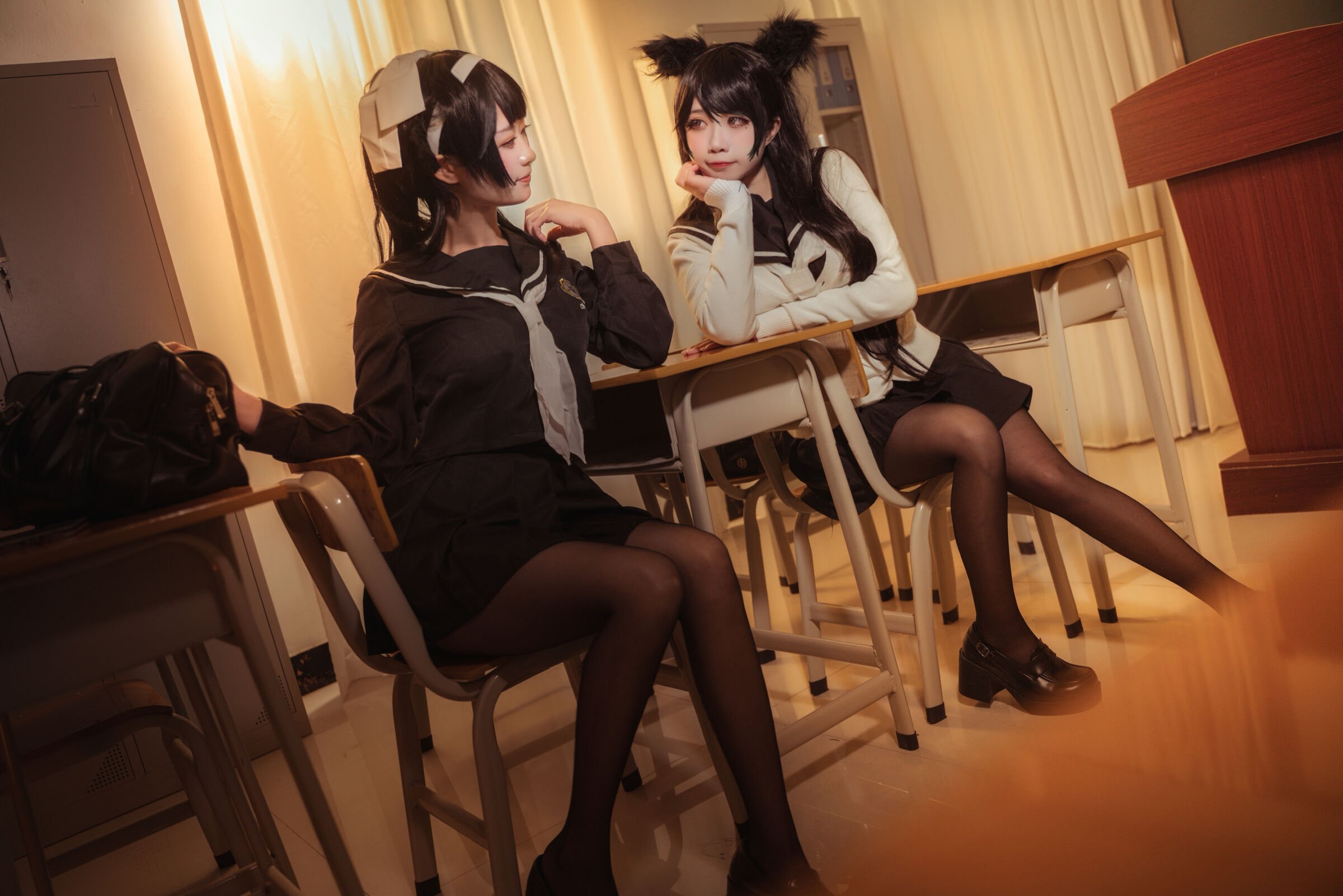 サダコ・ピーチ - アズールレーン 愛宕高雄制服 [35P