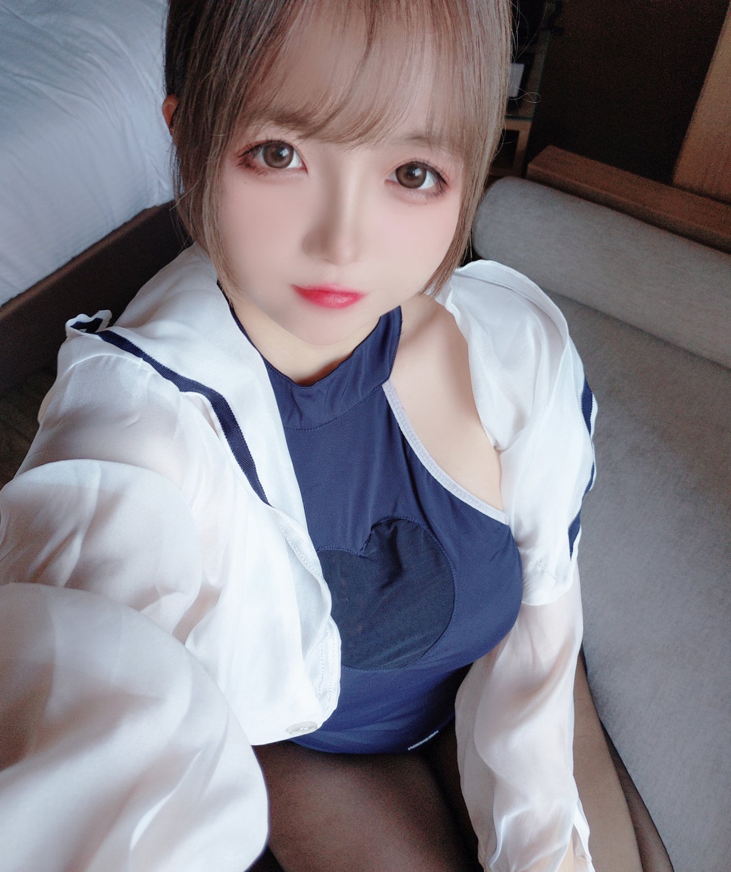 日奈嬌 - 網紗のスクール水着