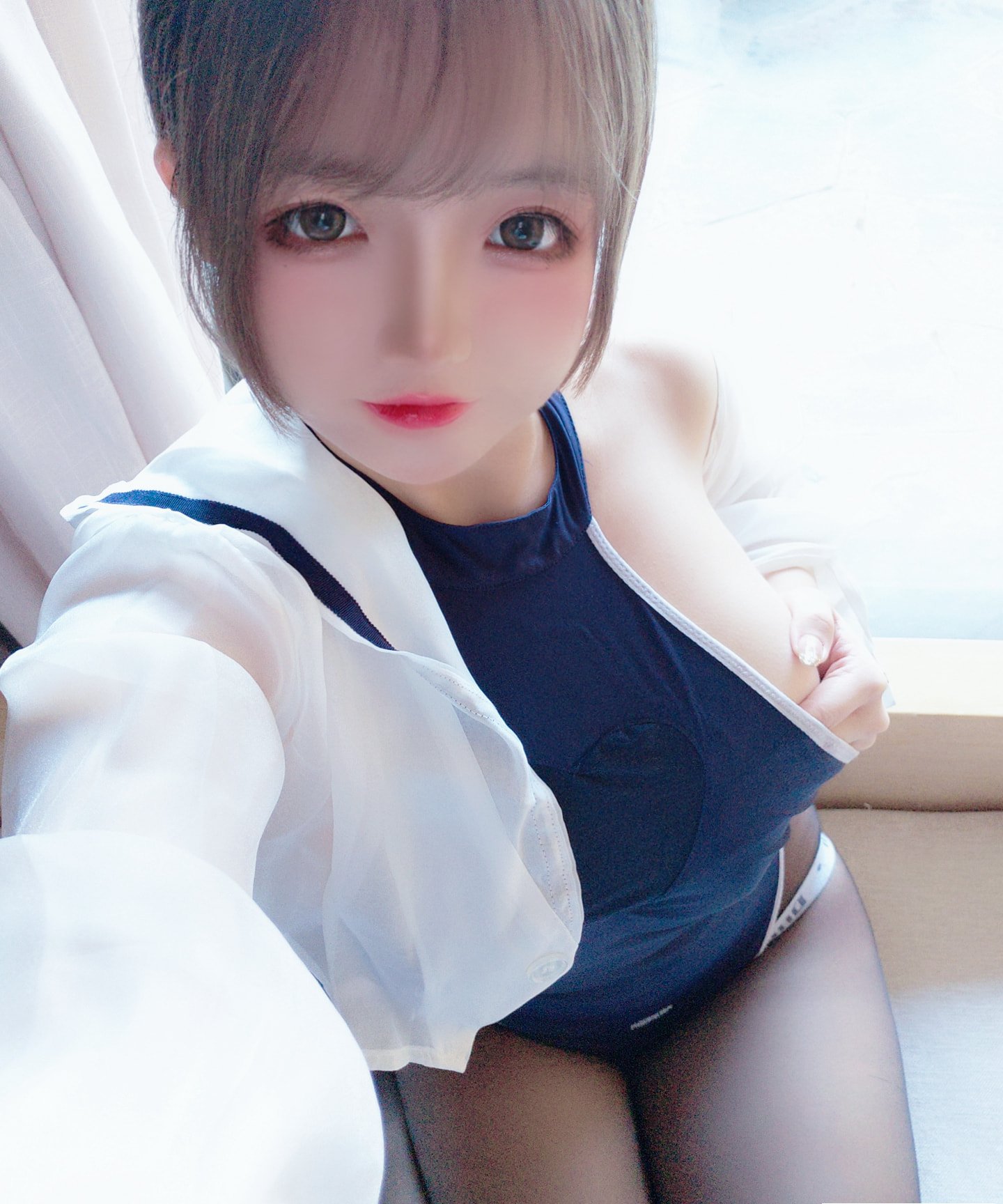 日奈嬌 - 網紗のスクール水着