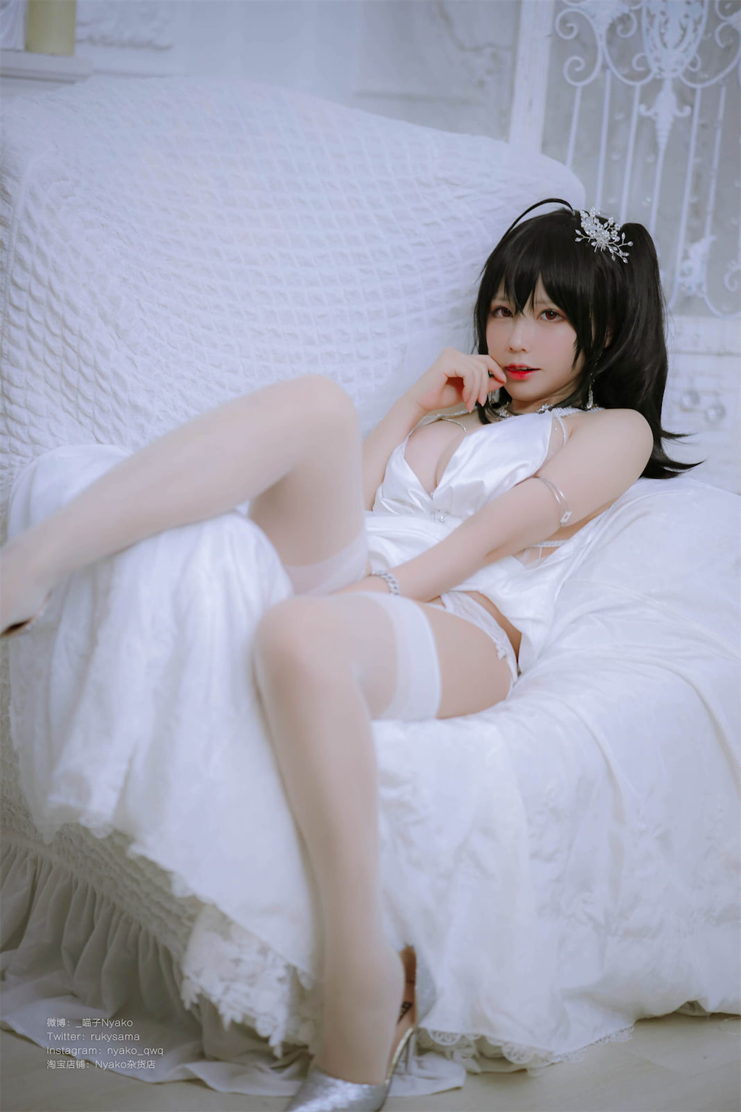 Nyako Miaozi Great Phoenix Pure White Wedding Dress