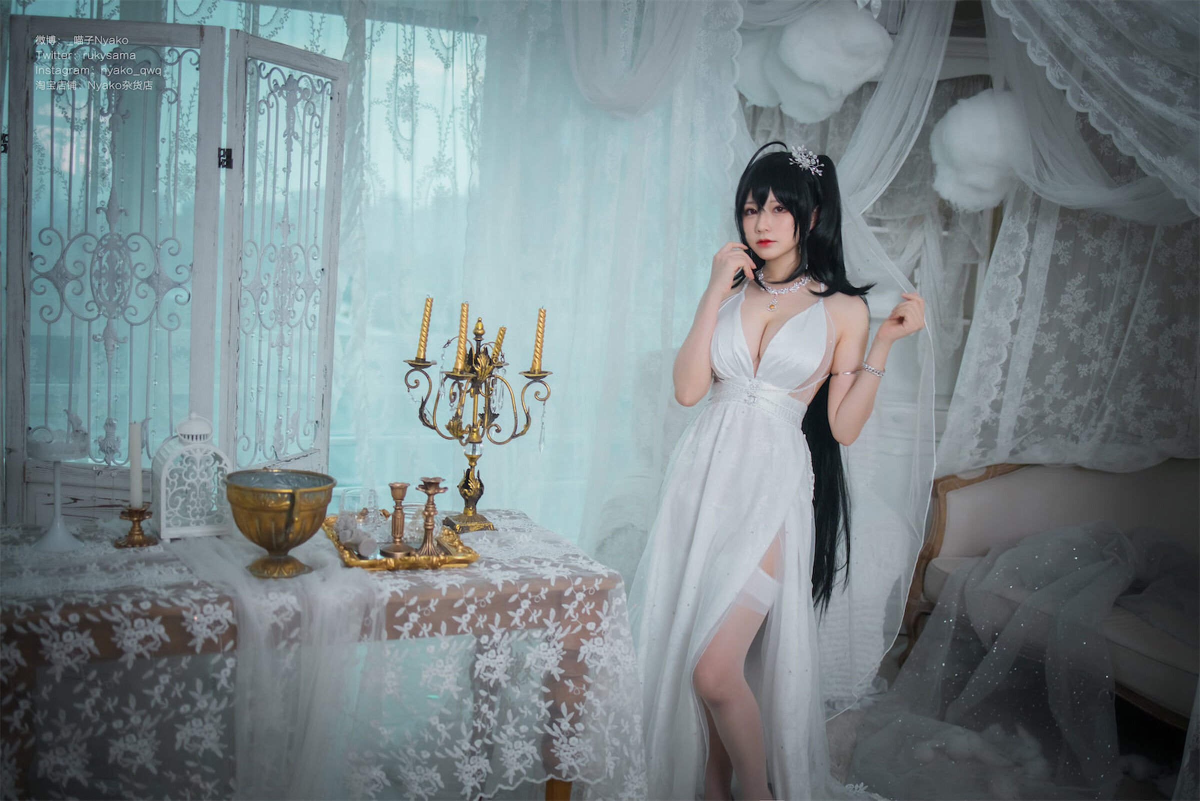 Nyako Miaozi Great Phoenix Pure White Wedding Dress