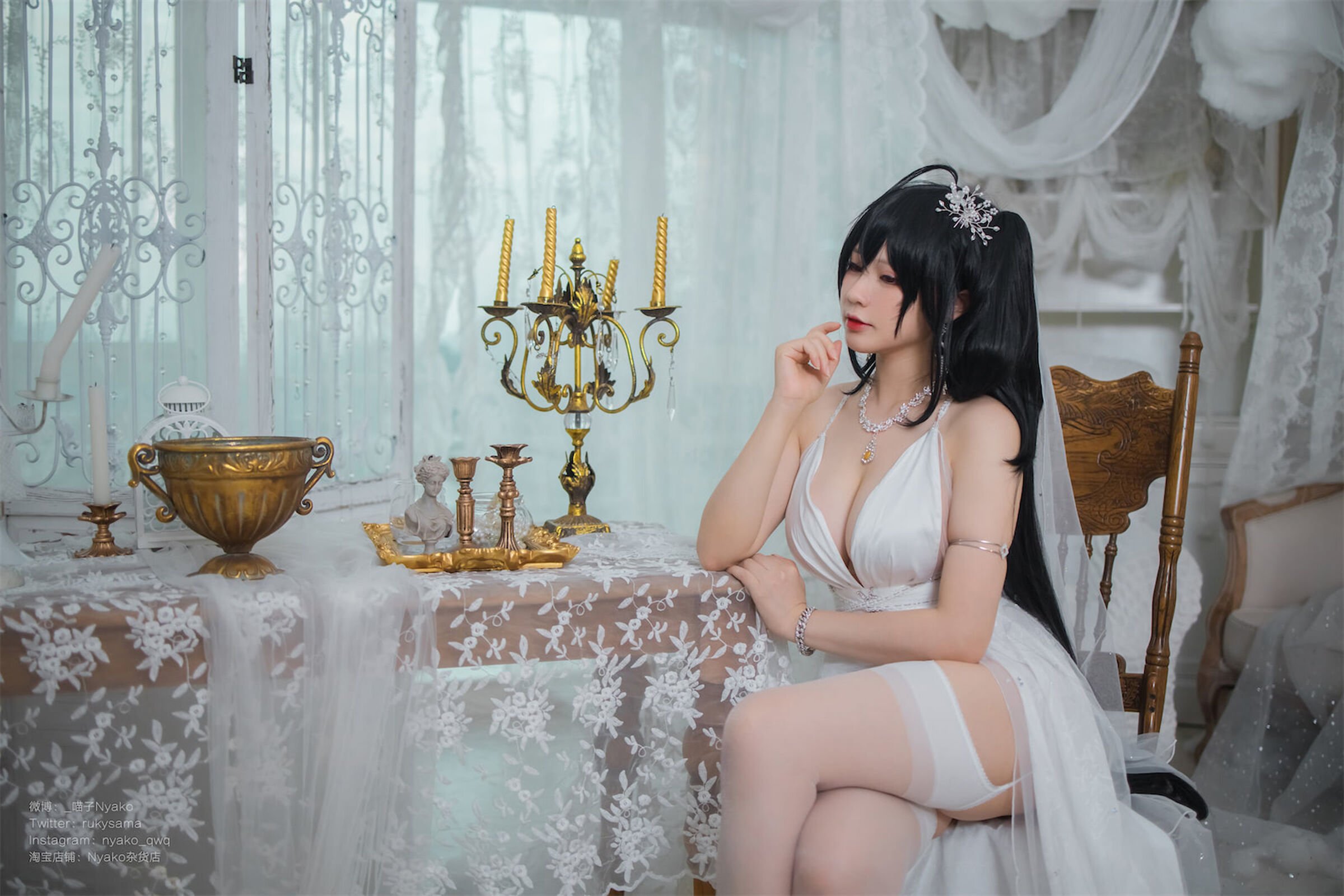 Nyako Miaozi Great Phoenix Pure White Wedding Dress