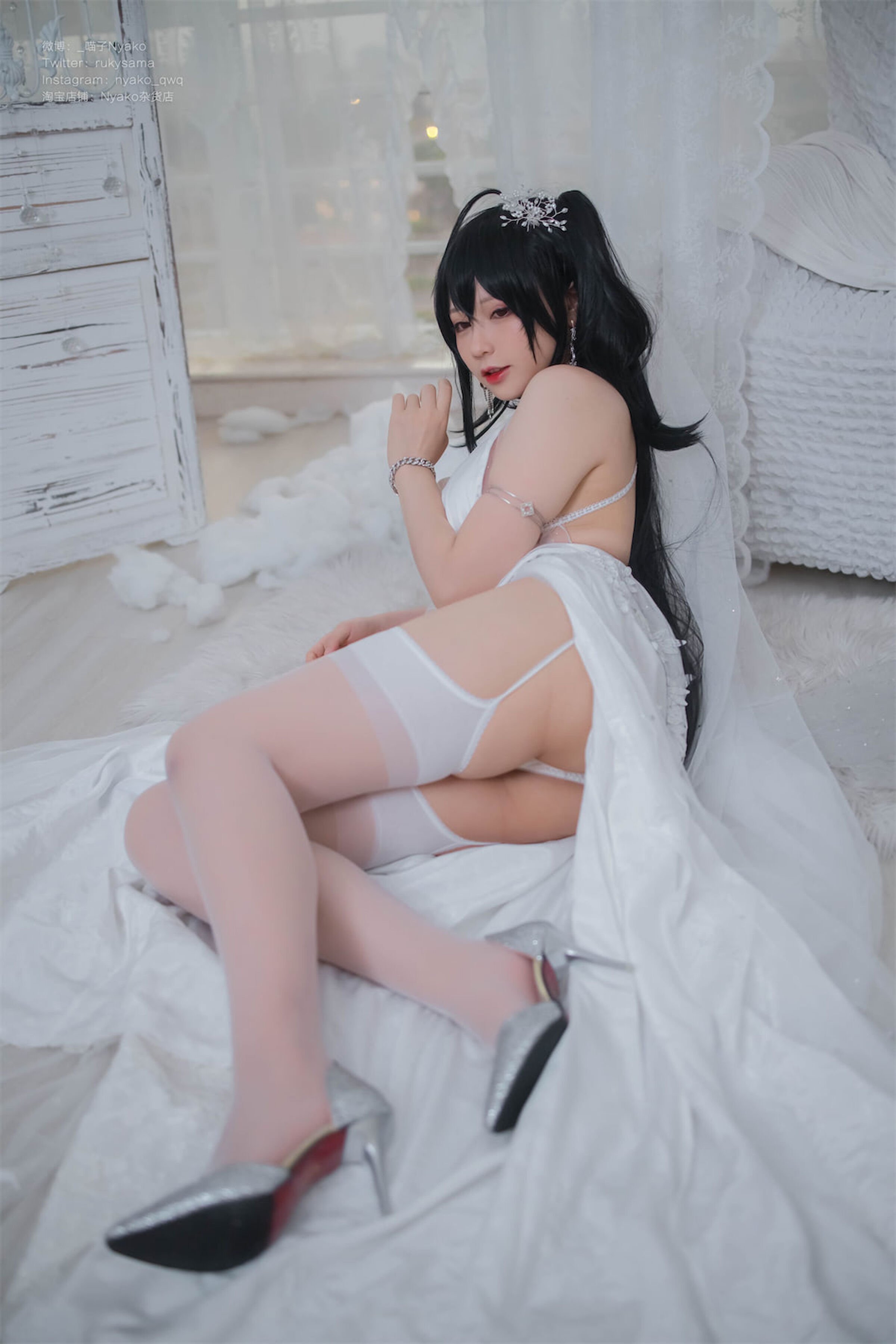 Nyako Miaozi Great Phoenix Pure White Wedding Dress