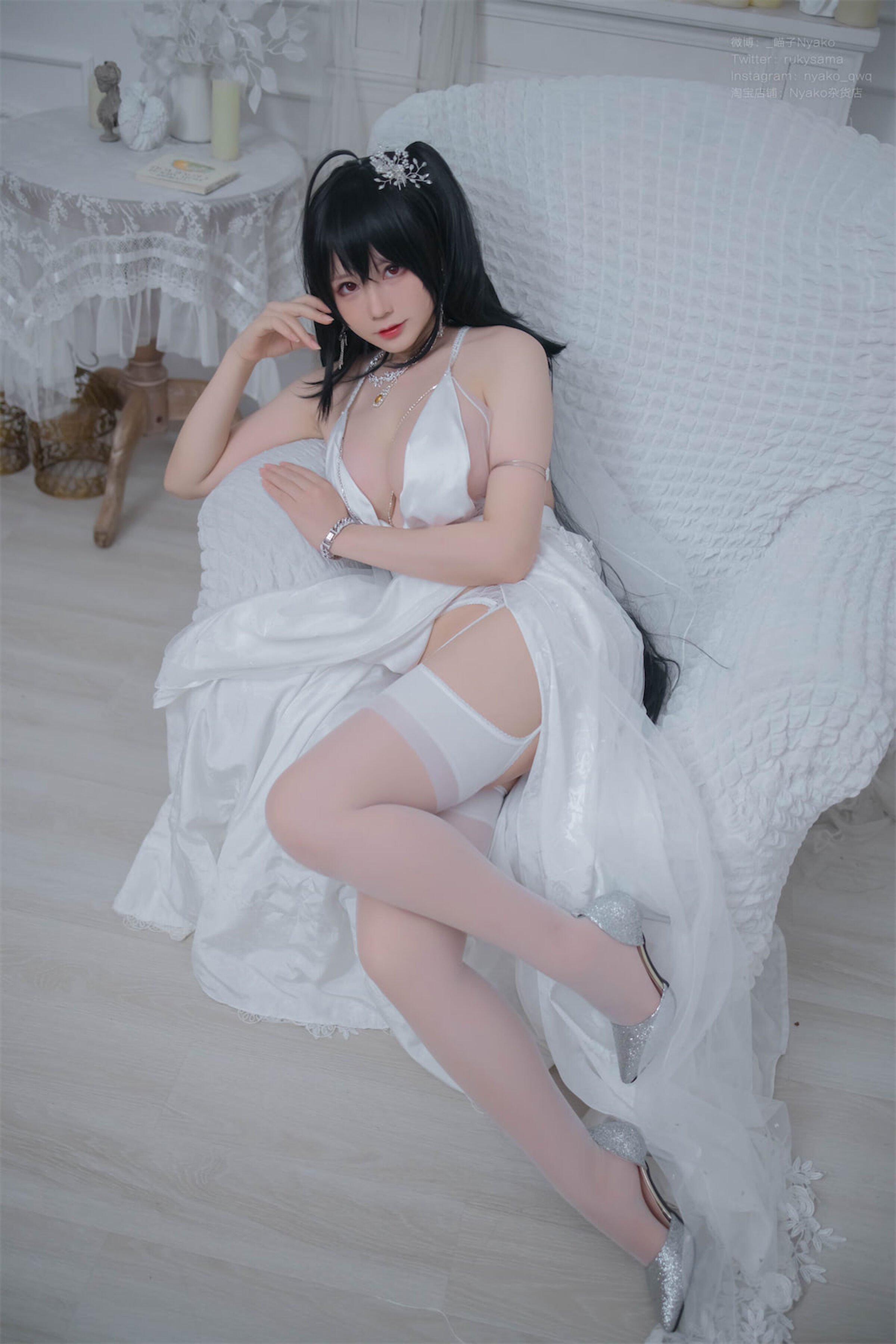 Nyako Miaozi Great Phoenix Pure White Wedding Dress