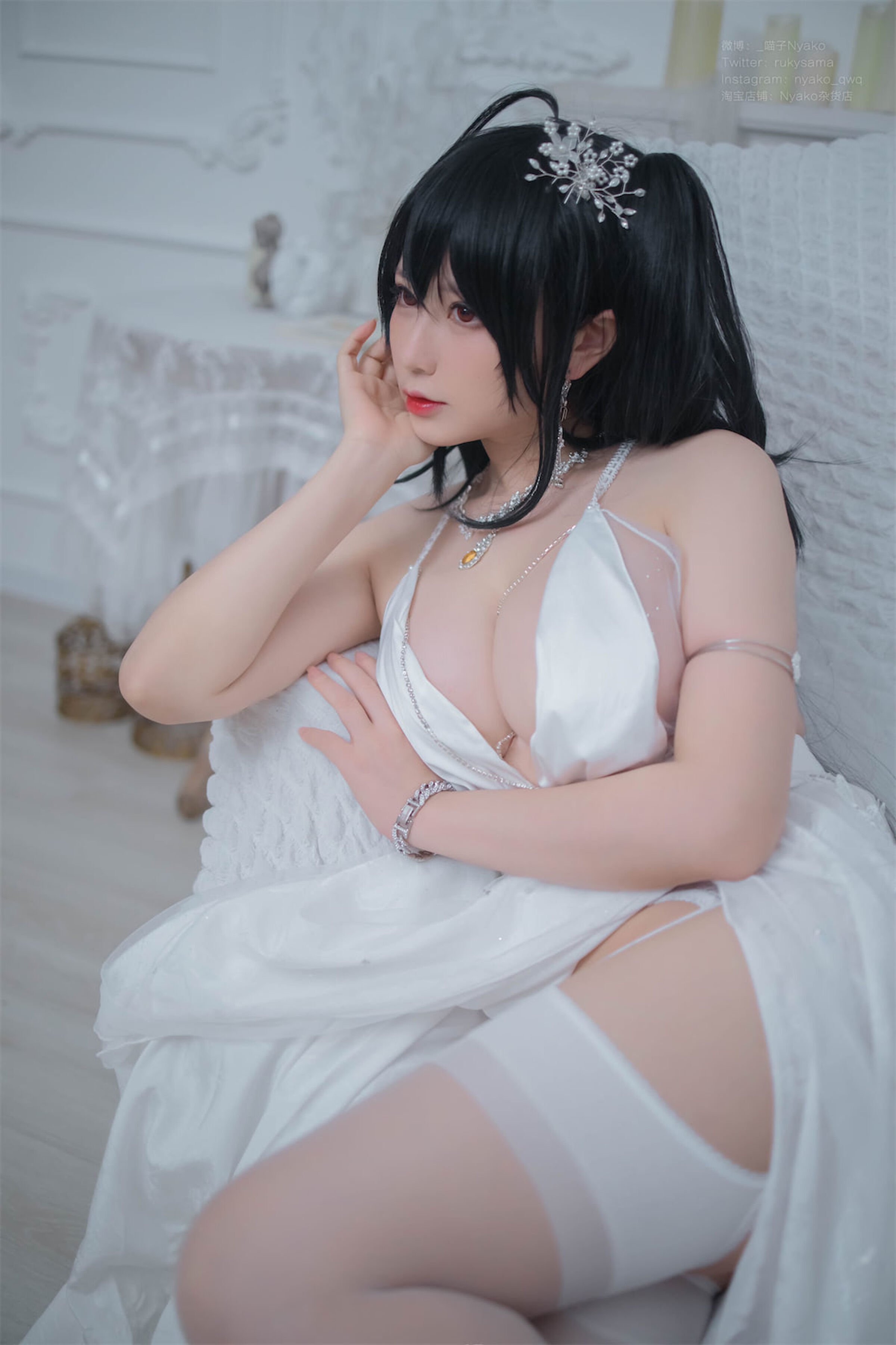 Nyako Miaozi Great Phoenix Pure White Wedding Dress