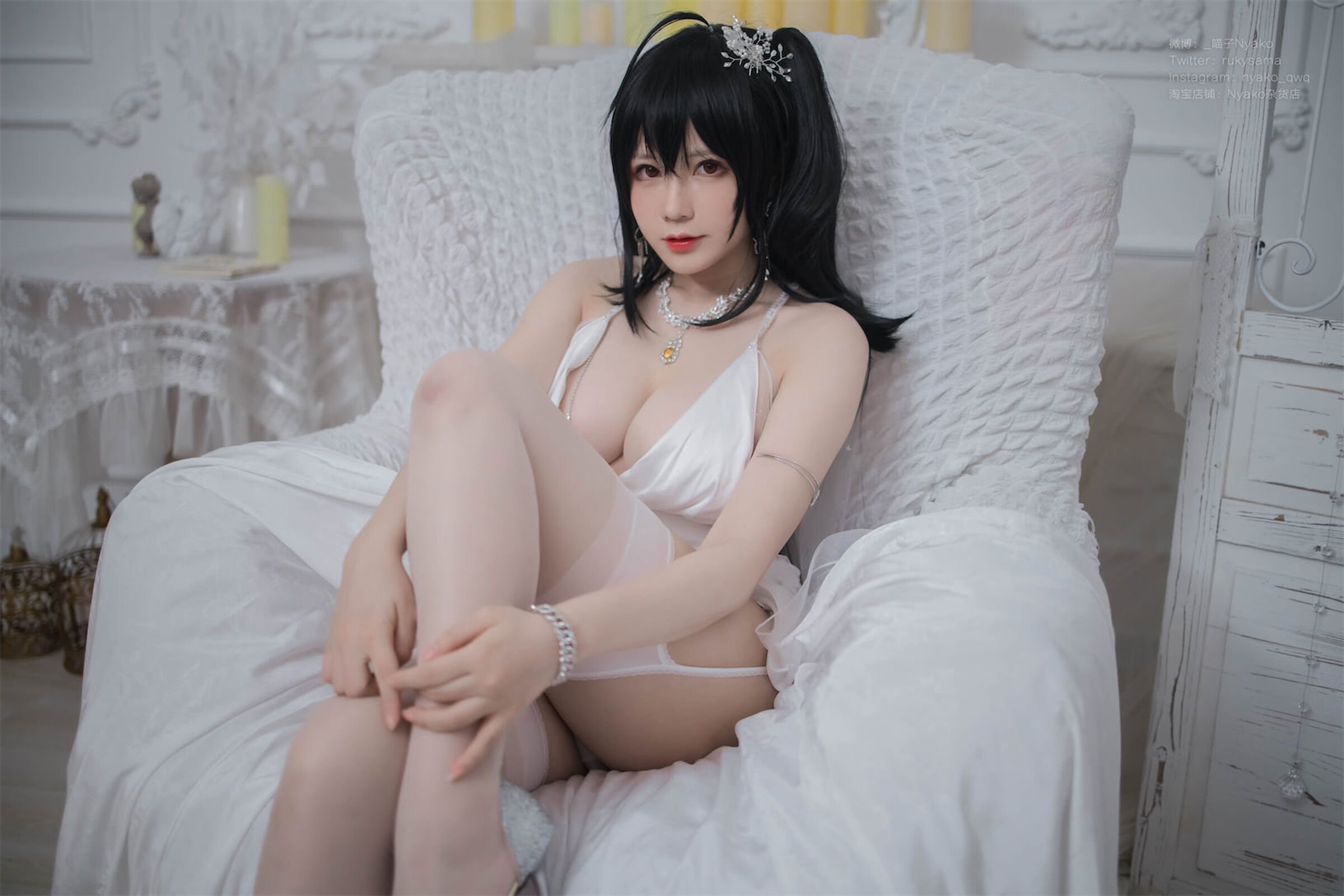 Nyako Miaozi Great Phoenix Pure White Wedding Dress