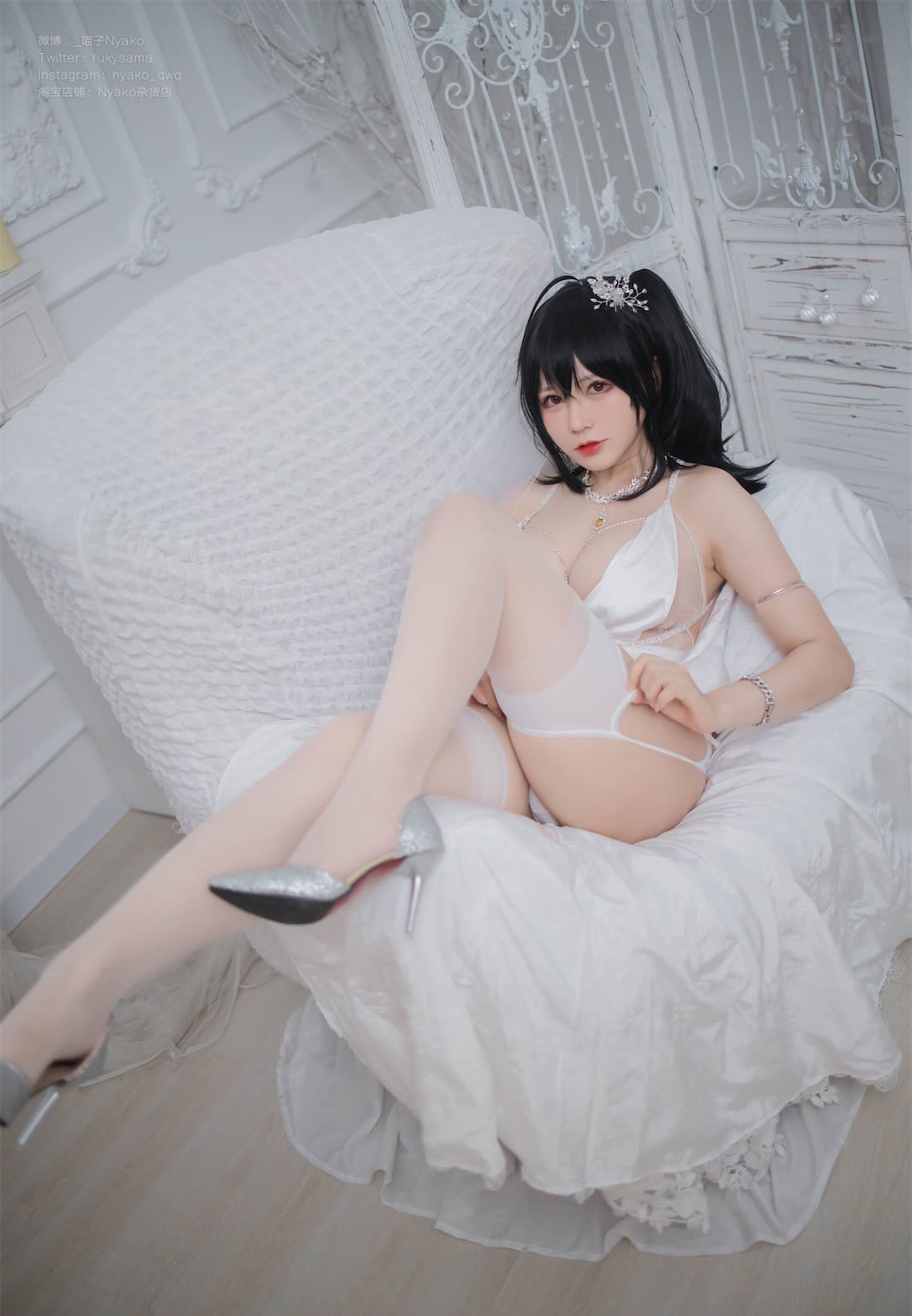 Nyako Miaozi Great Phoenix Pure White Wedding Dress