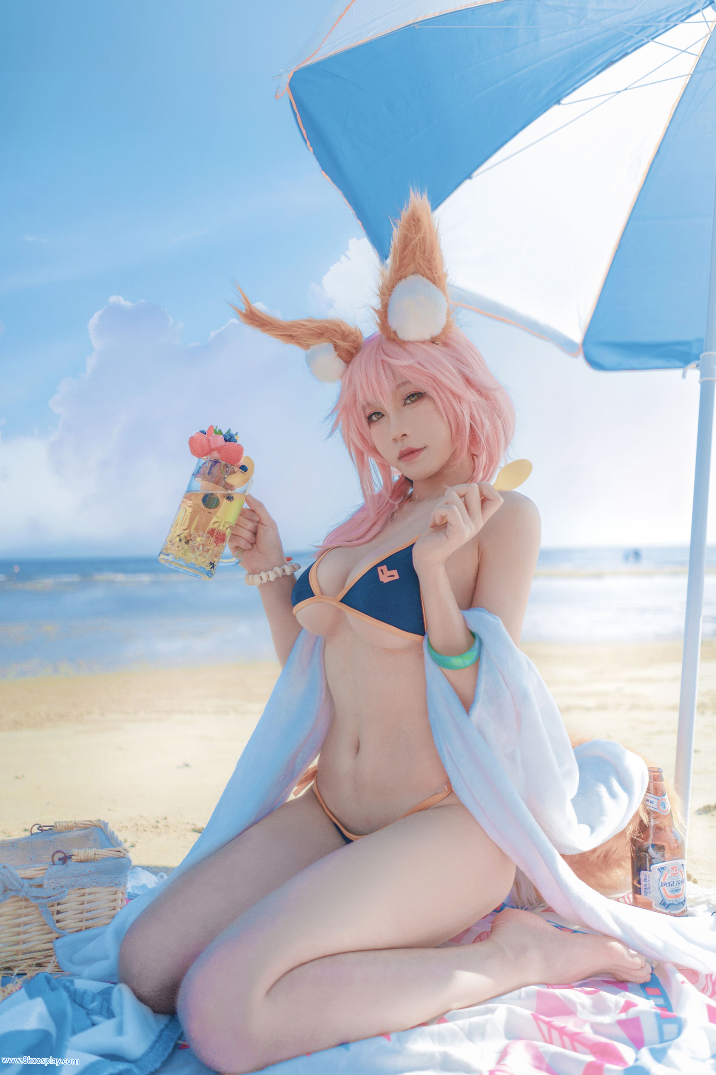 uki Mùa Mưa] Tamamo no Mae bên bờ biển áo tắm FATE Tamamo no Mae Bikini