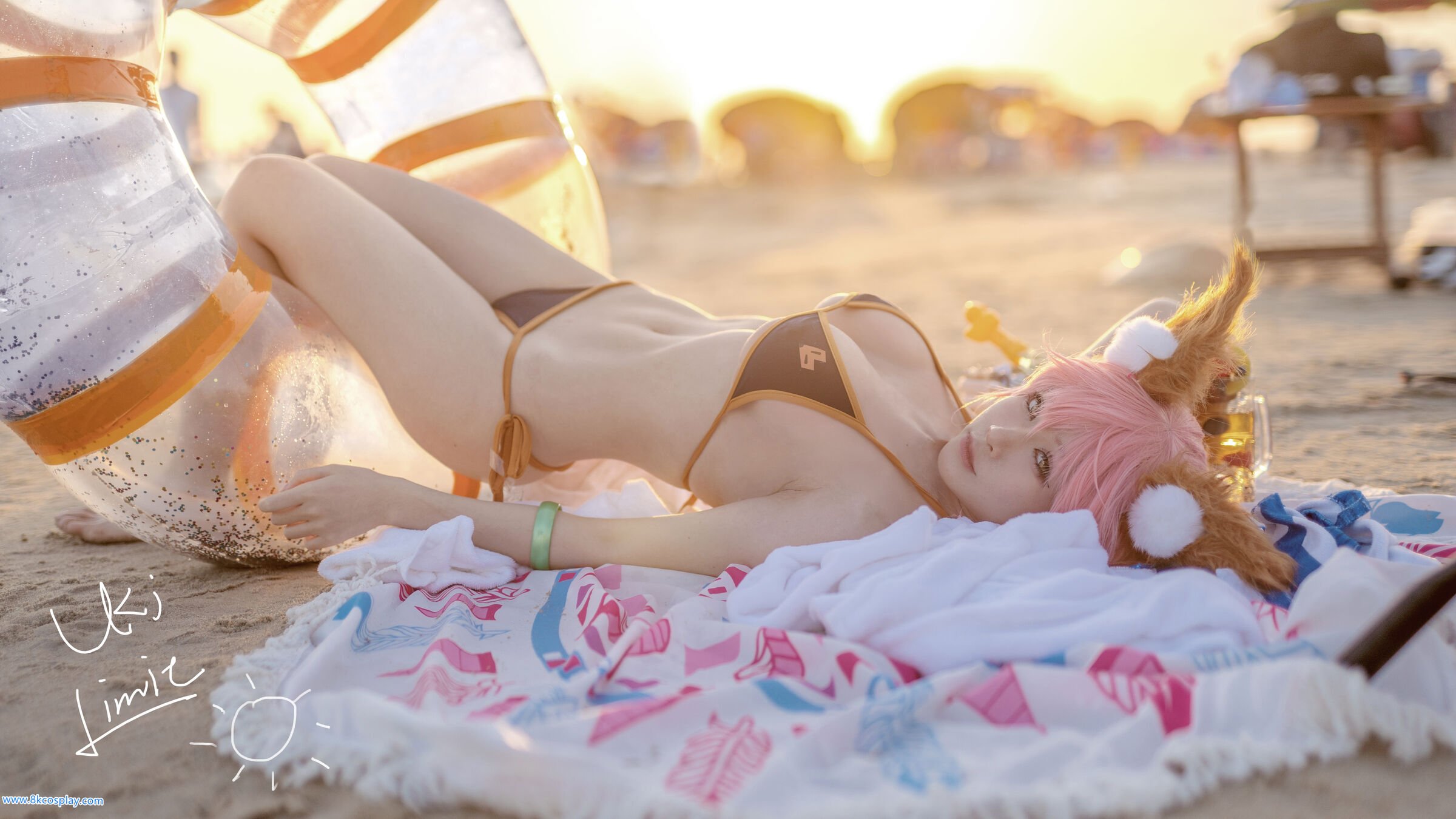 uki Mùa Mưa] Tamamo no Mae bên bờ biển áo tắm FATE Tamamo no Mae Bikini