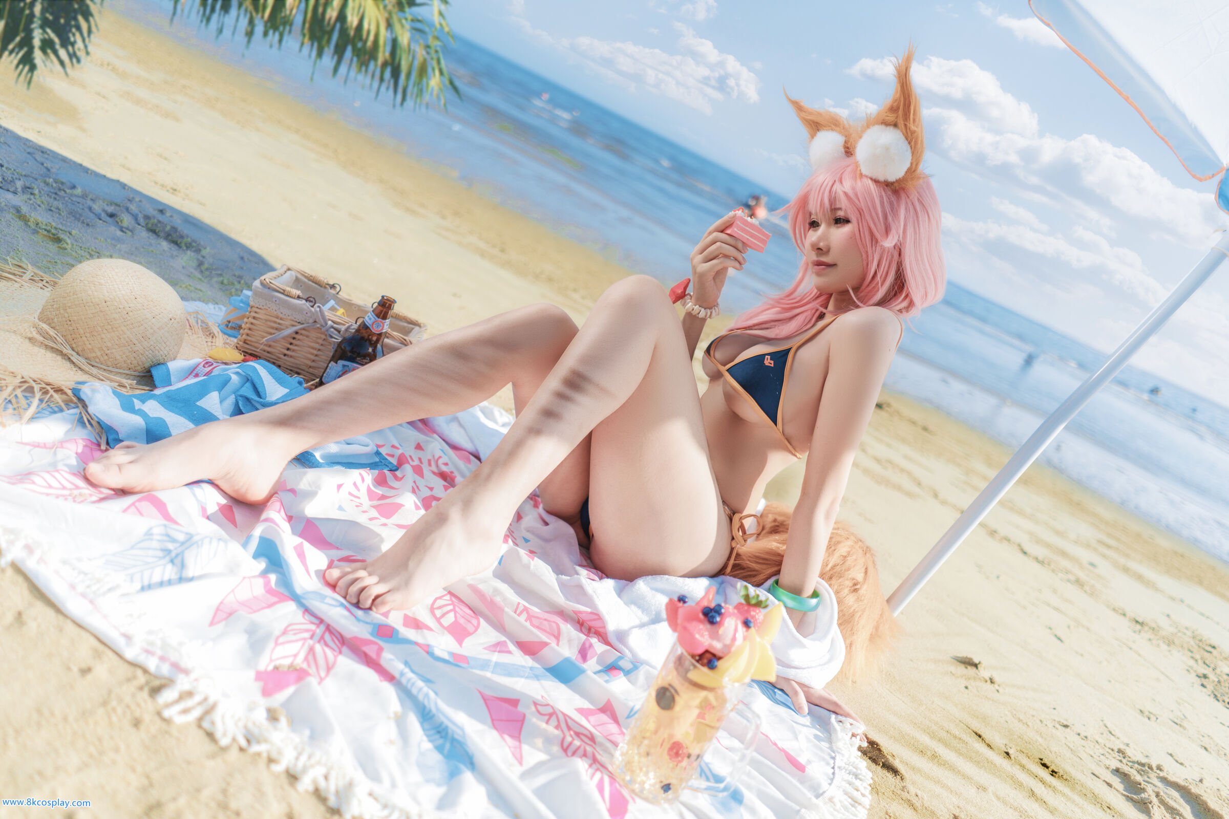 uki Mùa Mưa] Tamamo no Mae bên bờ biển áo tắm FATE Tamamo no Mae Bikini