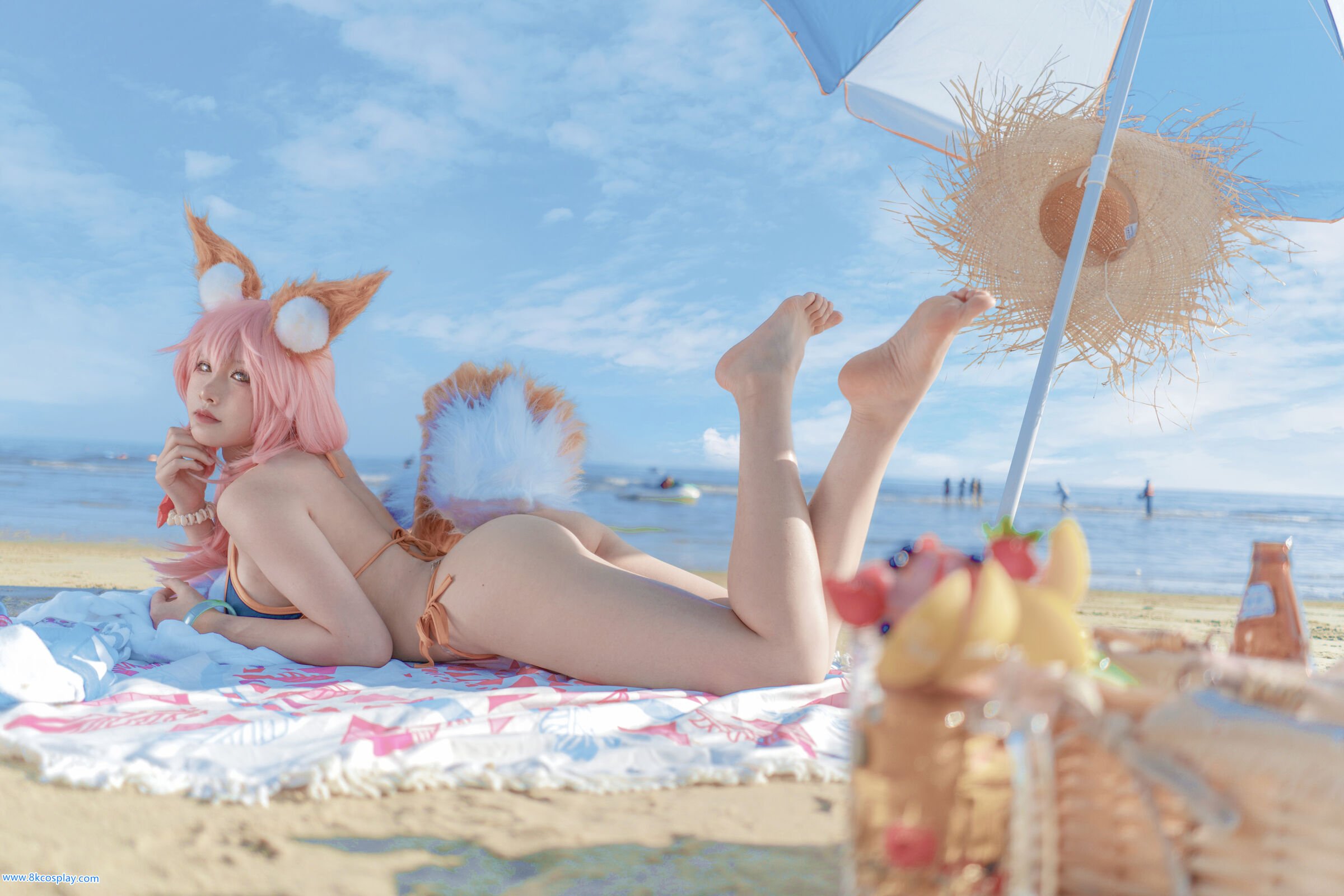 uki Mùa Mưa] Tamamo no Mae bên bờ biển áo tắm FATE Tamamo no Mae Bikini